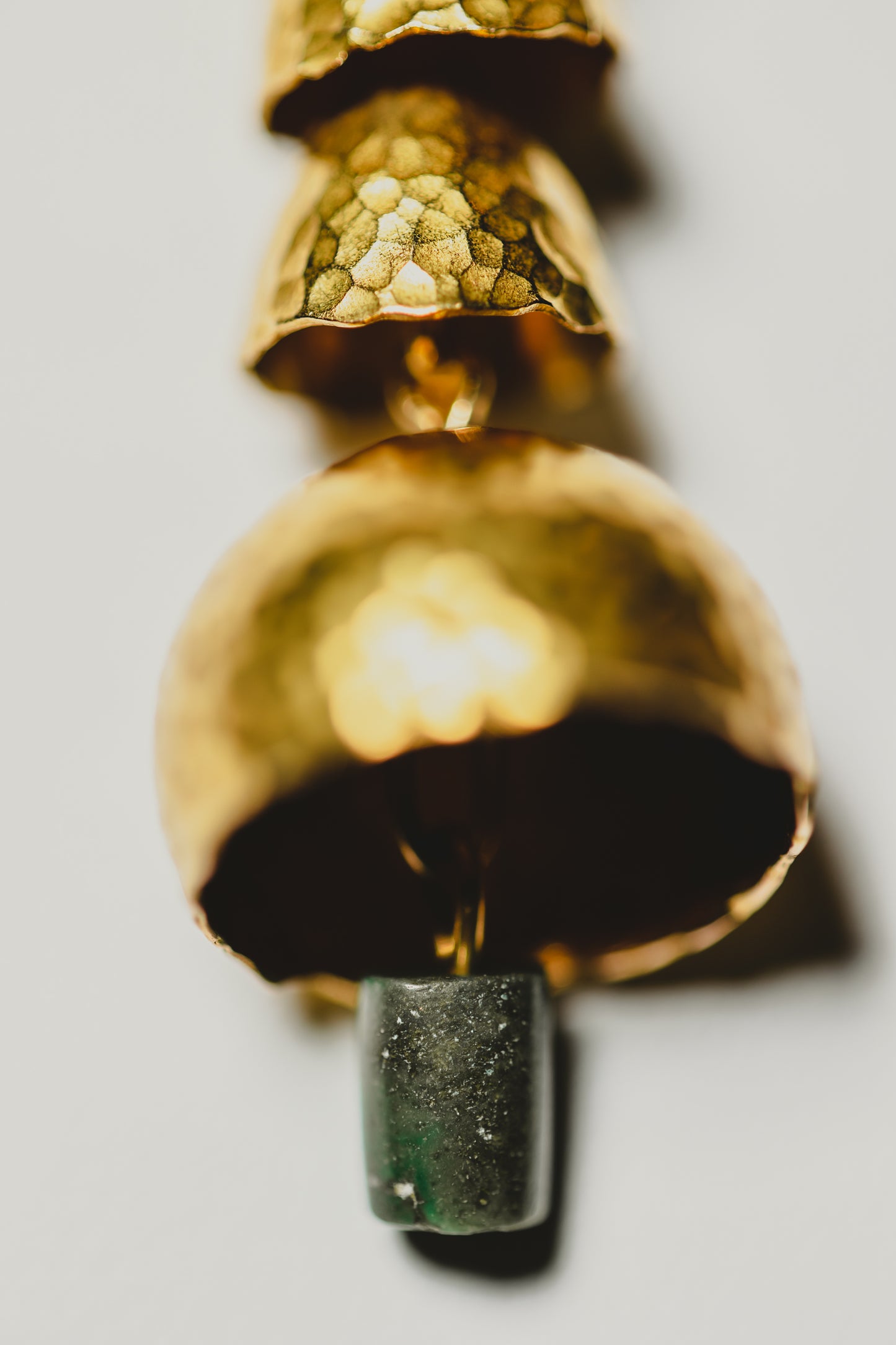 Gold & Jade Bell Earrings