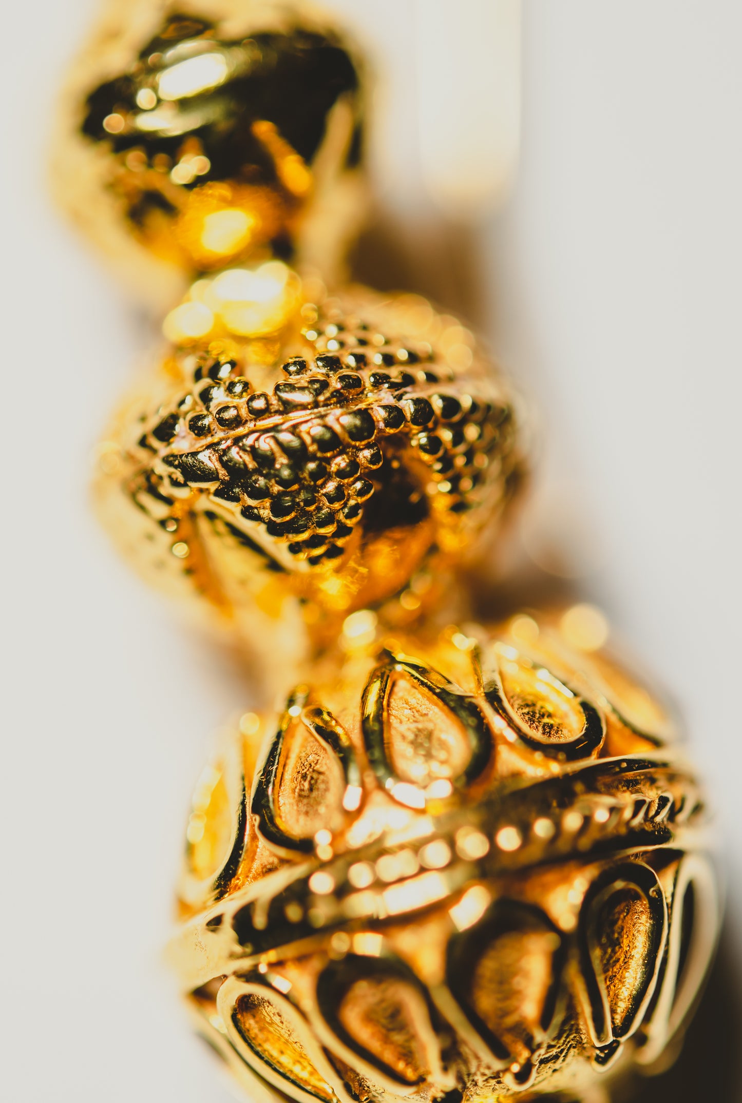 Gold Carved Drop Earrings