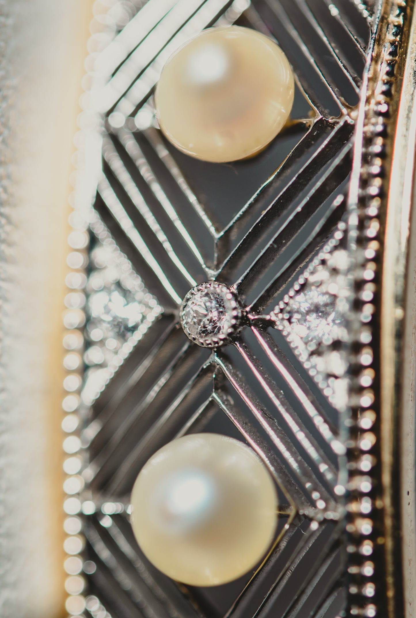 Pearl and Diamond Bangle Bracelet