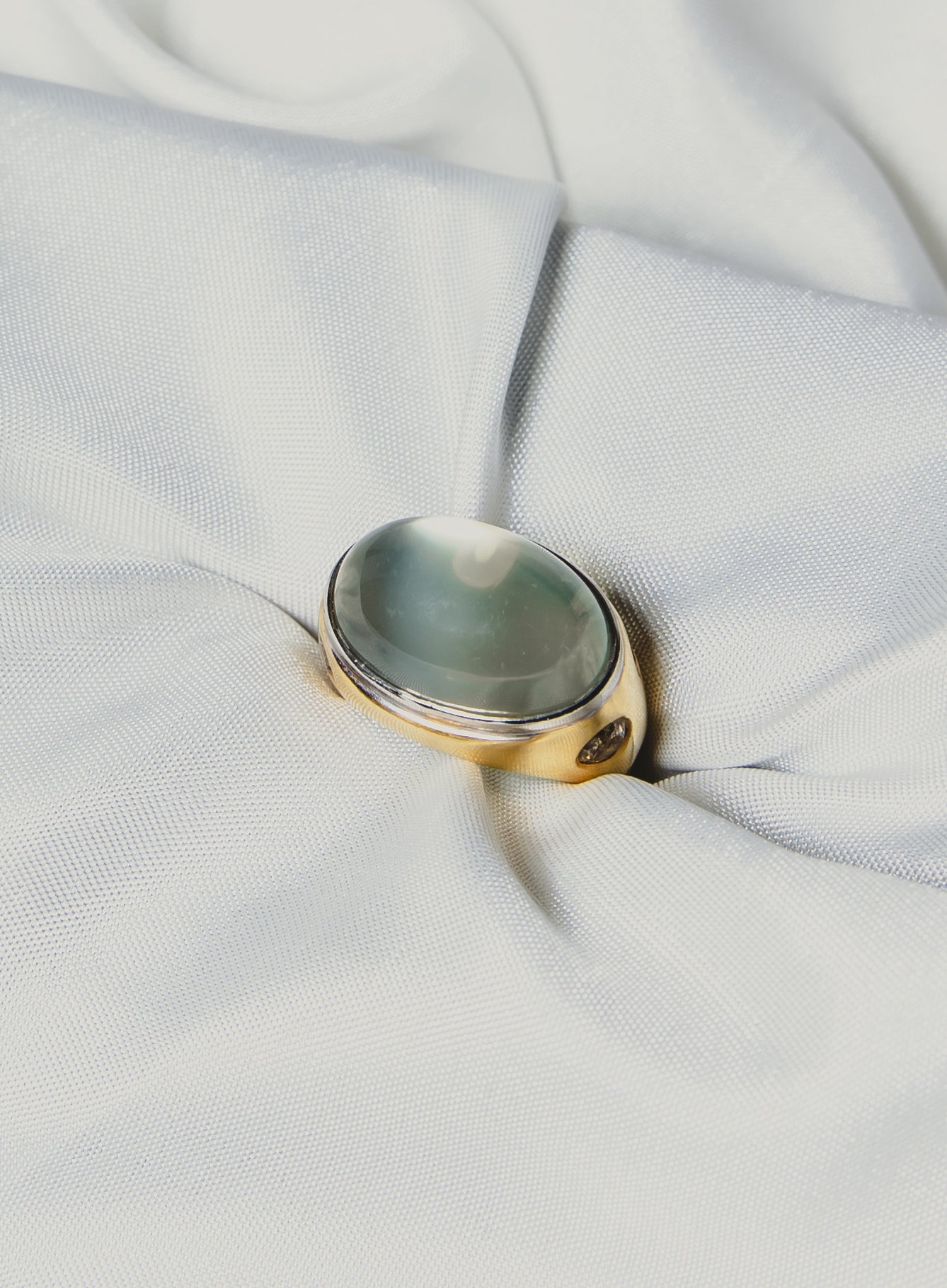 Moonstone & Diamond Gold Ring