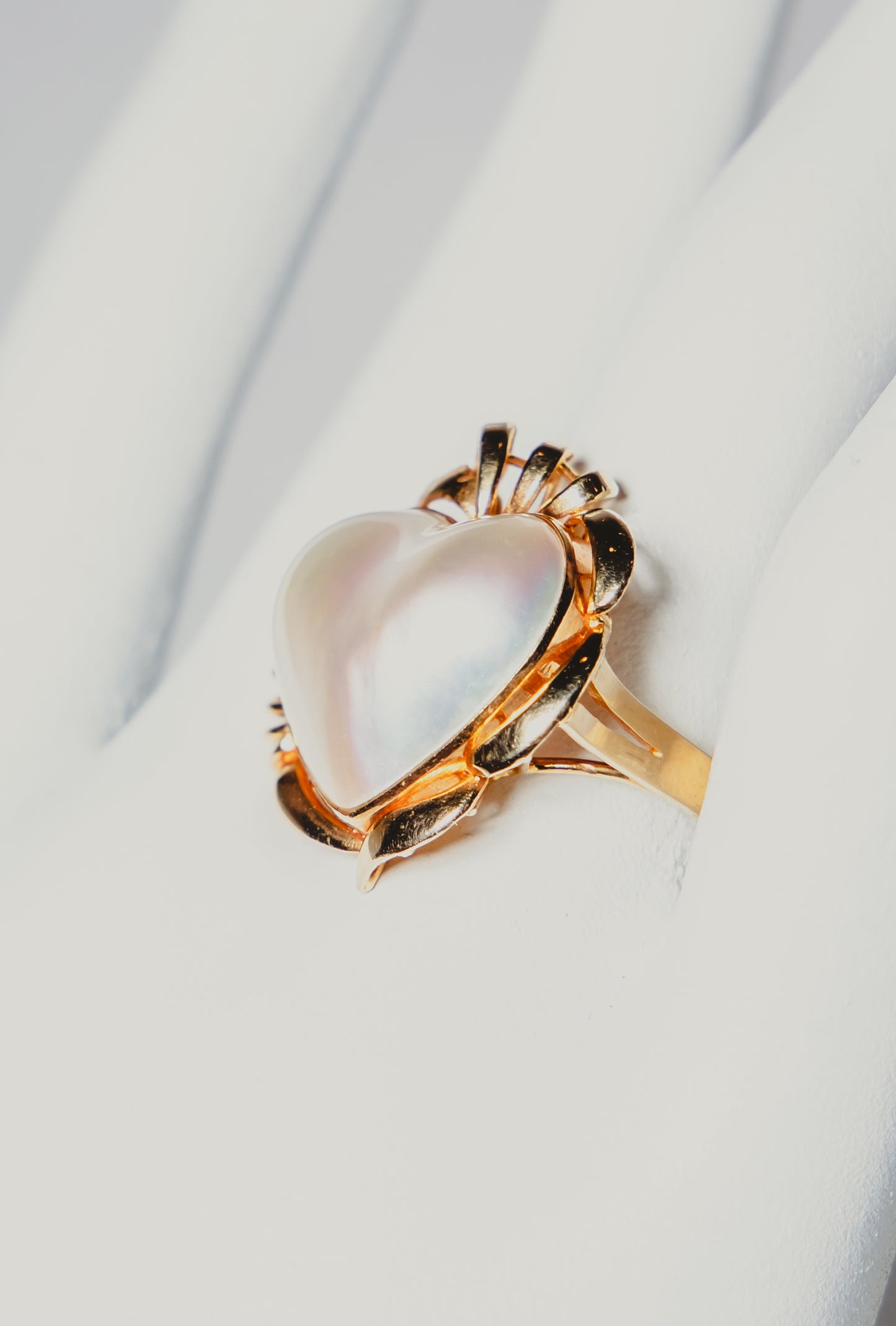 Mabe Pearl Heart Ring & Earrings