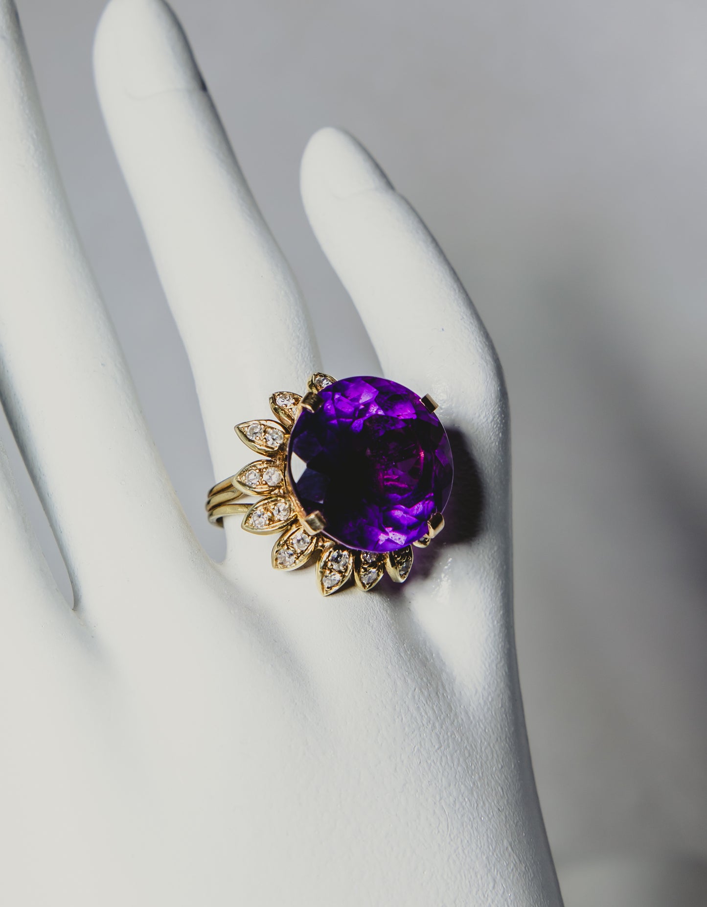 Amethyst & Diamond Cocktail Ring