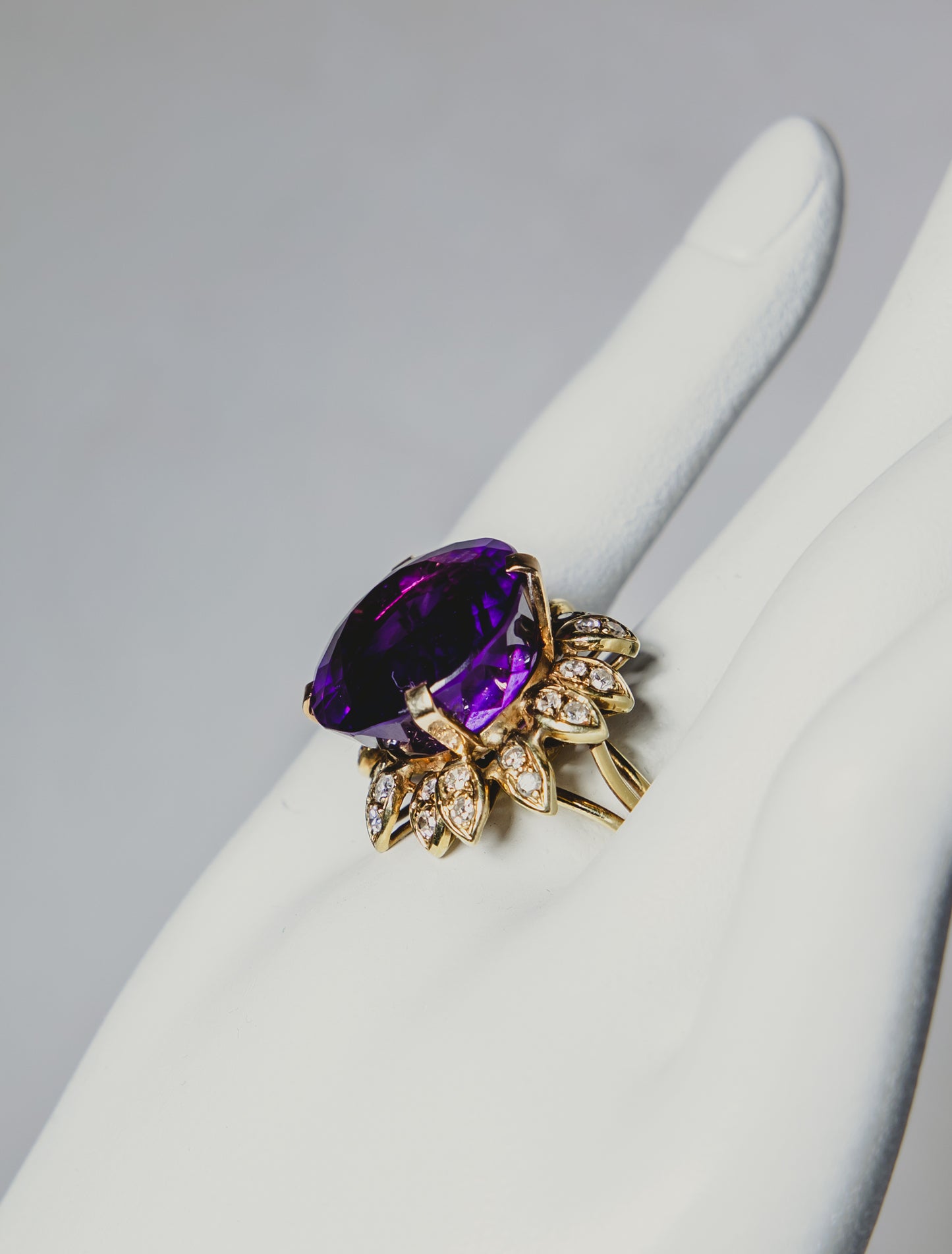 Amethyst & Diamond Cocktail Ring