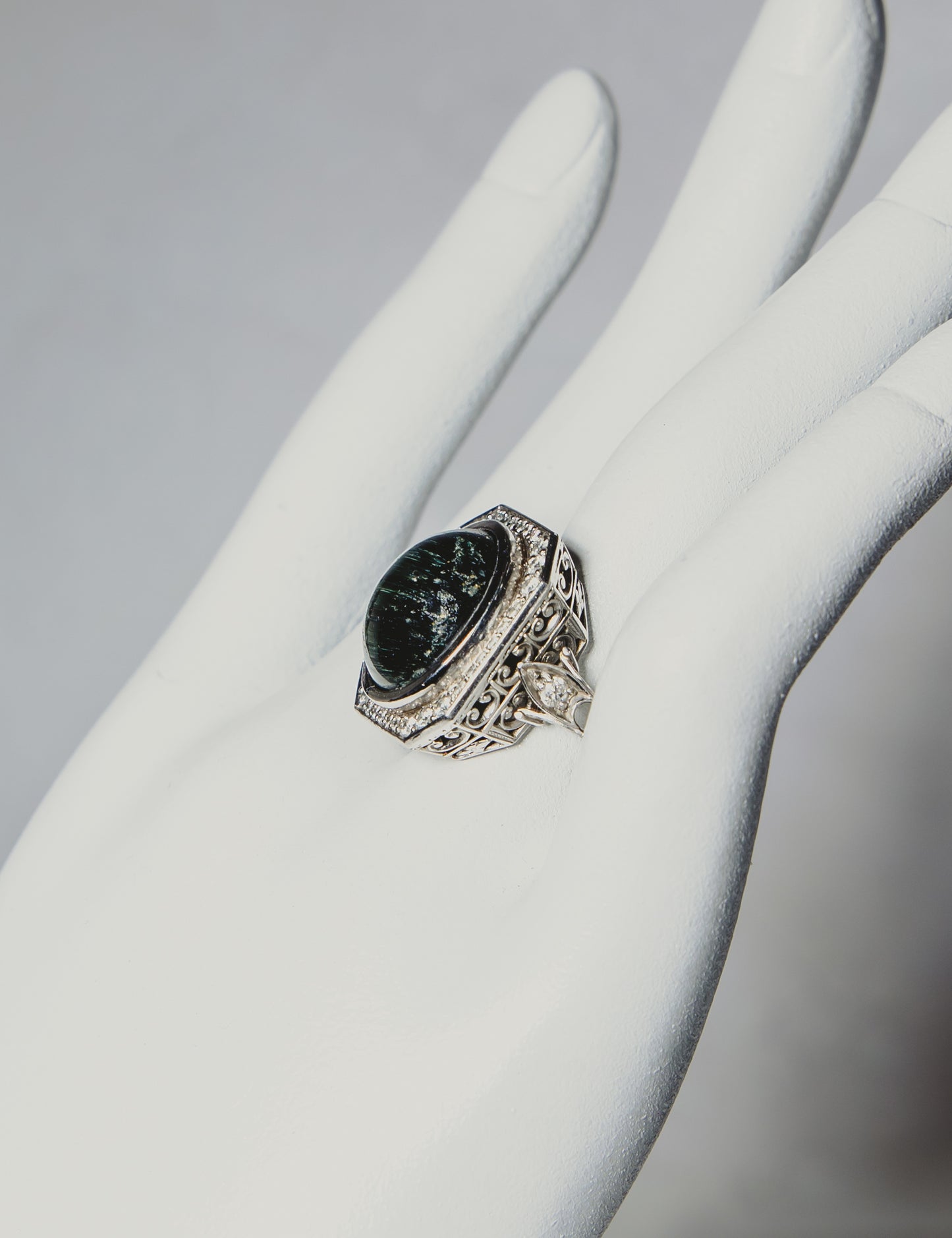 Art Deco Cat’s Eye Tourmaline Ring