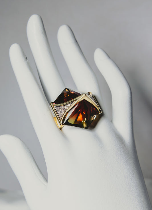 Tourmaline & Diamond Statement Ring