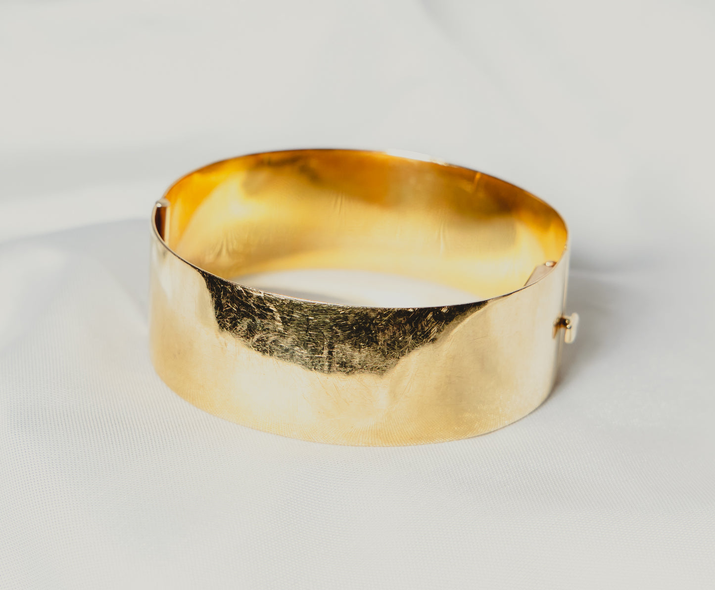 Gold Wide Bangle Bracelet