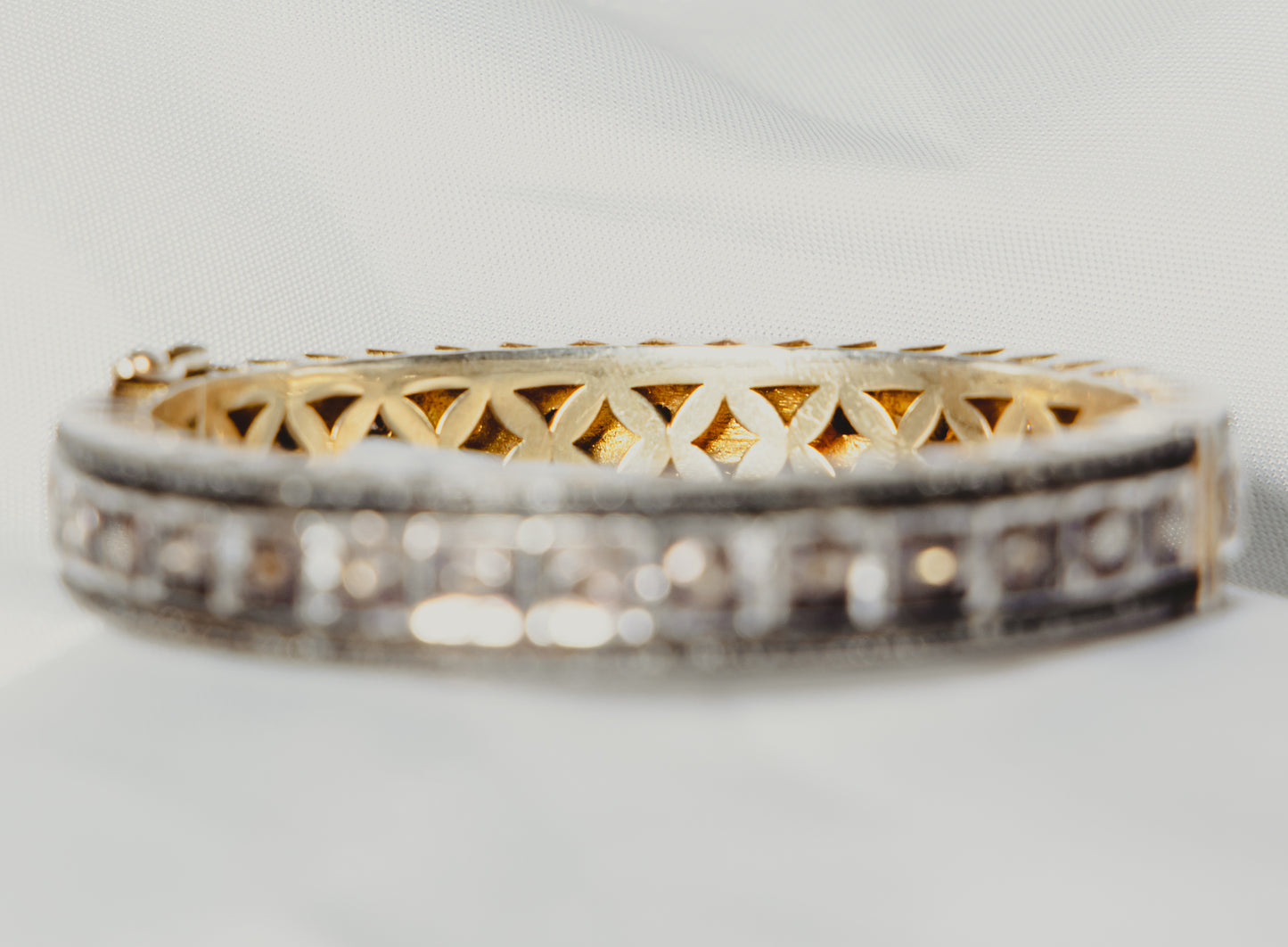 Rough Diamond & Sterling Silver Bangle Bracelet