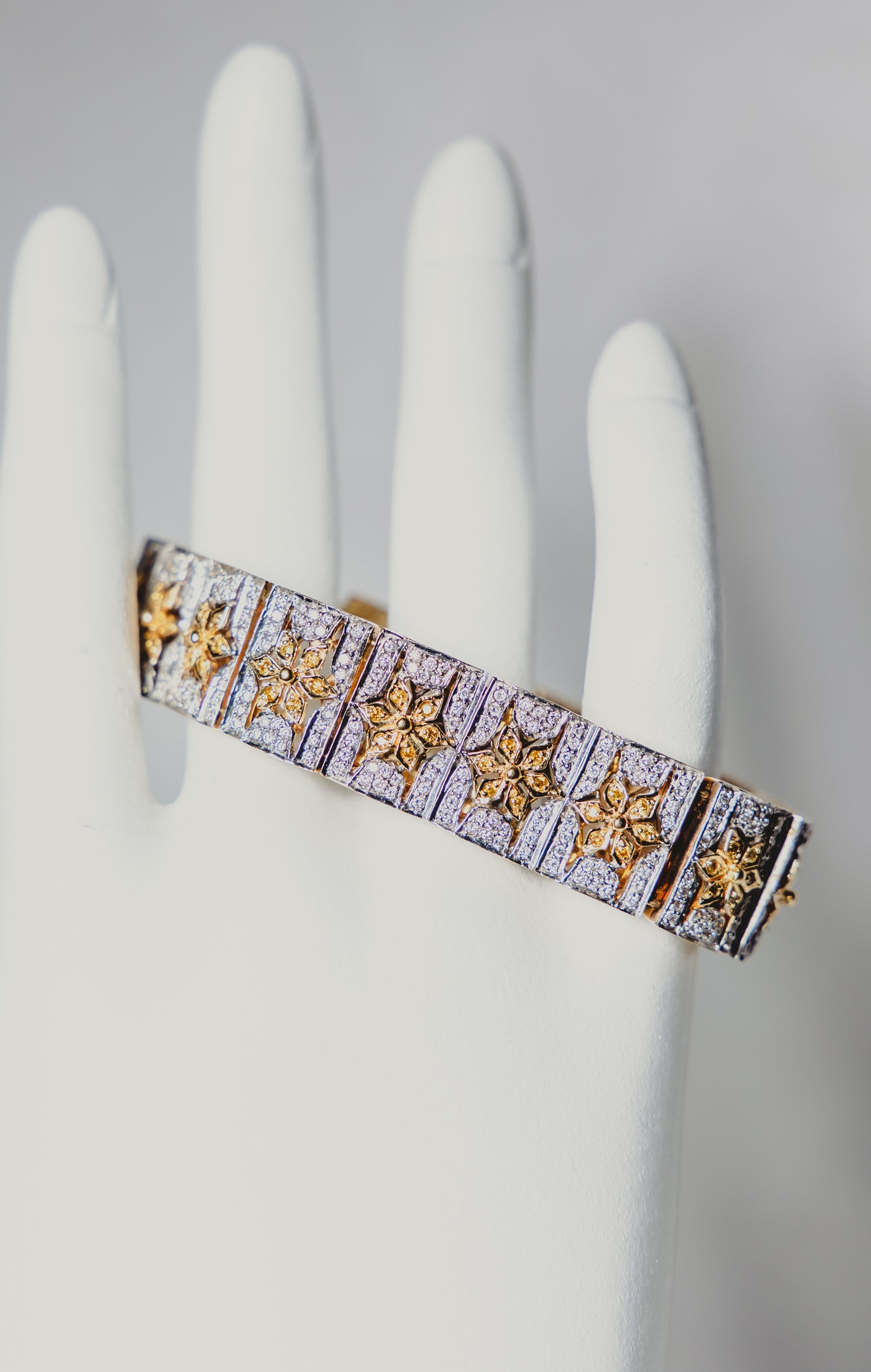 Yellow and White Diamond Bracelet