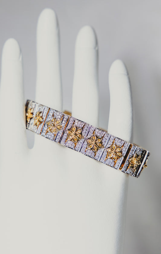 Yellow and White Diamond Bracelet
