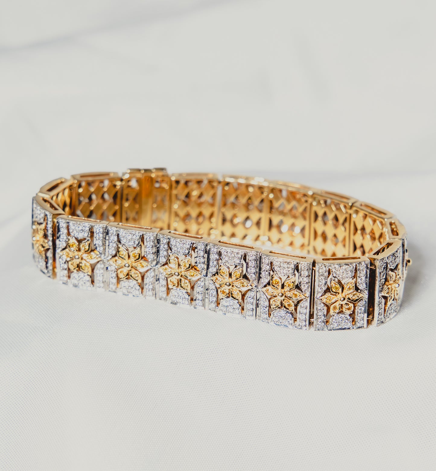 Yellow and White Diamond Bracelet