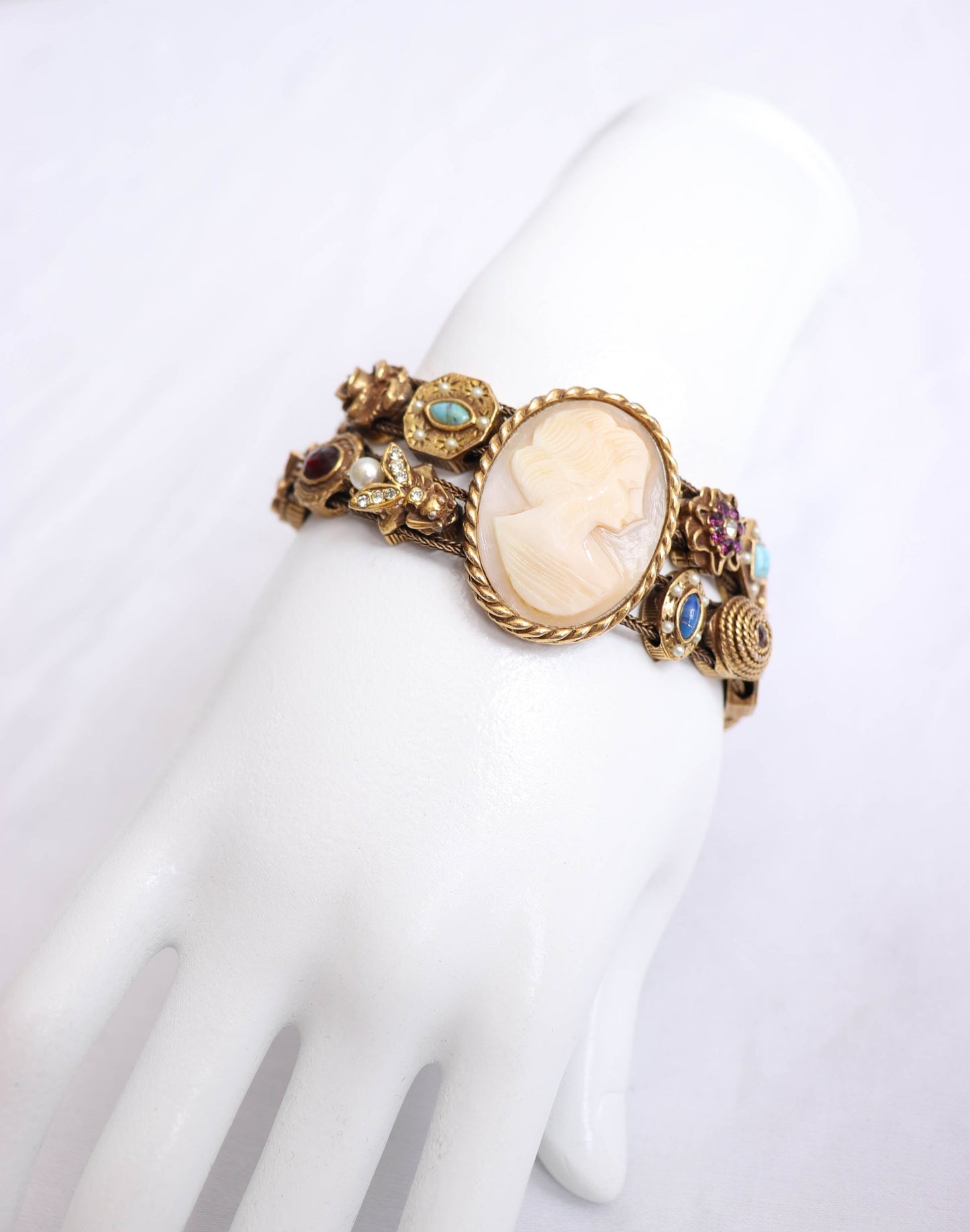 60's Goldette Slider Charm Bracelet