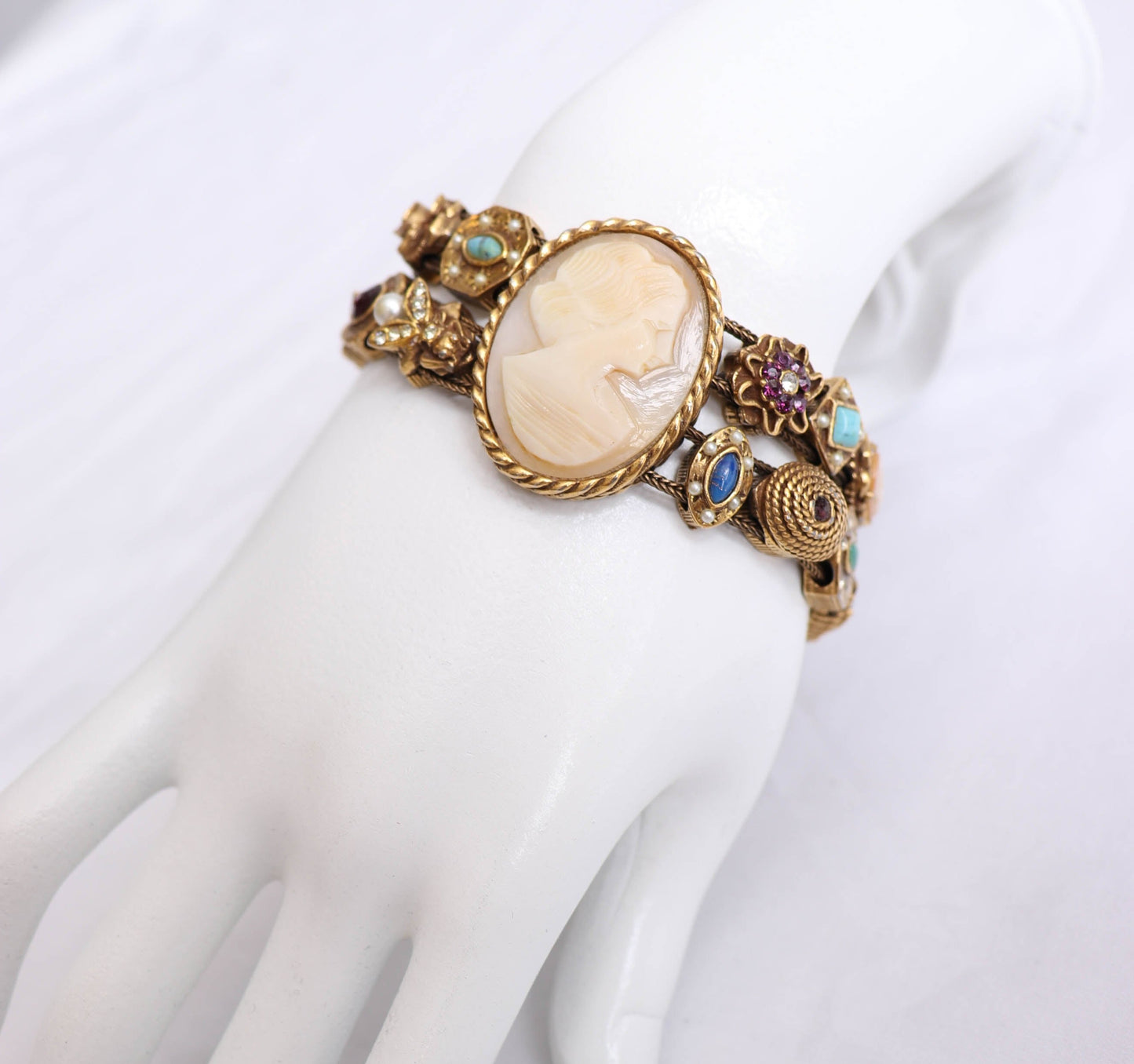 60's Goldette Slider Charm Bracelet