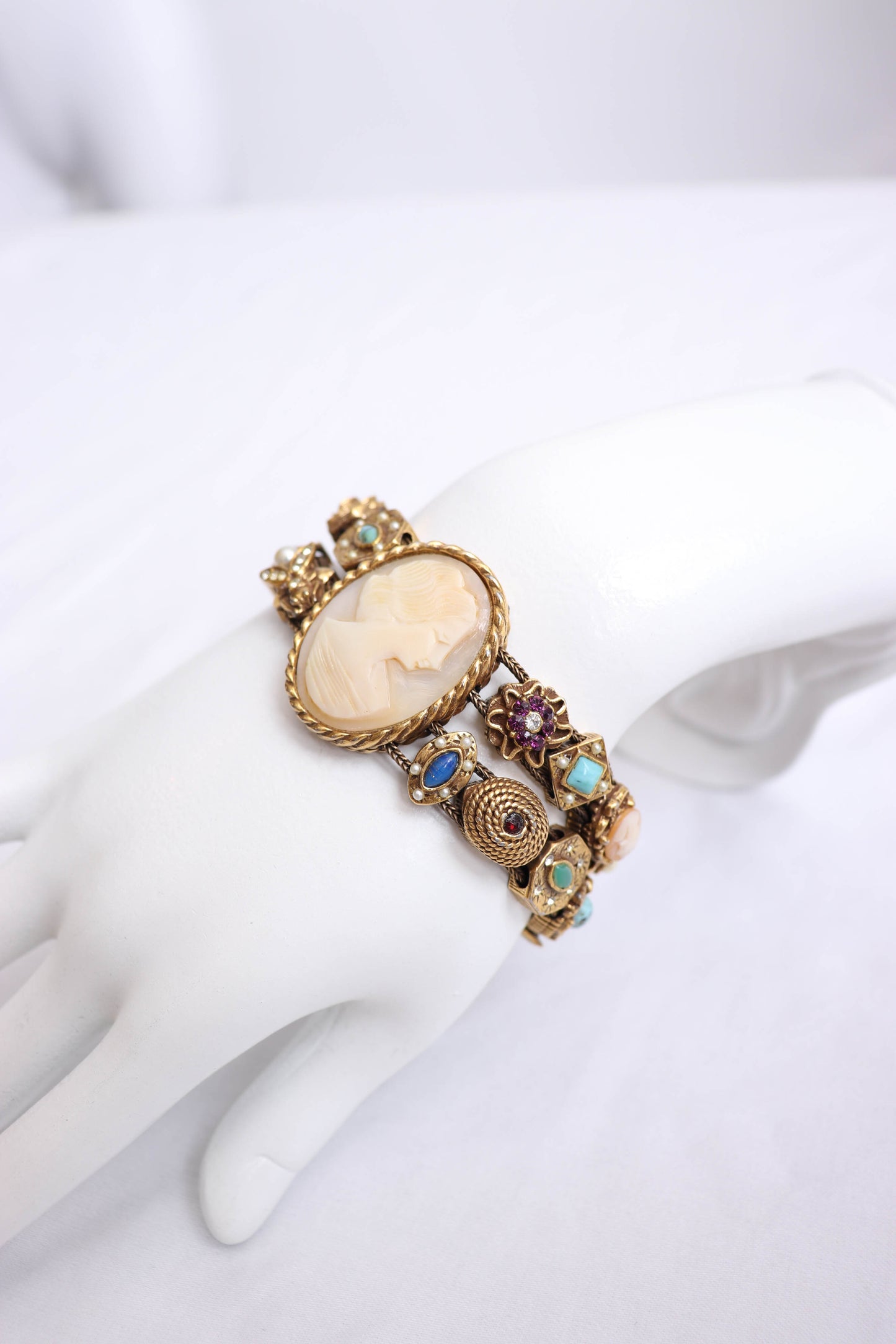 60's Goldette Slider Charm Bracelet