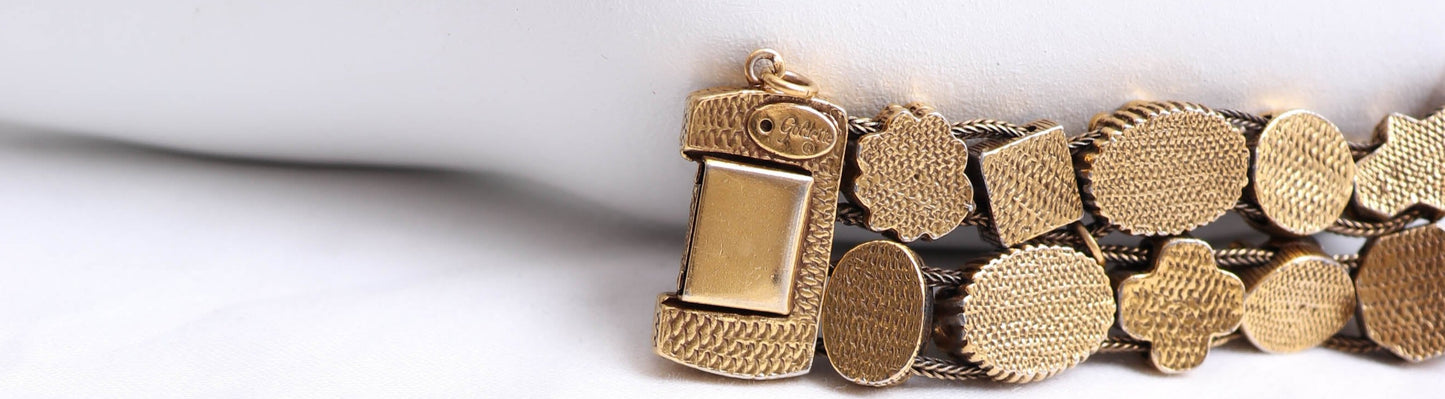 60's Goldette Slider Charm Bracelet