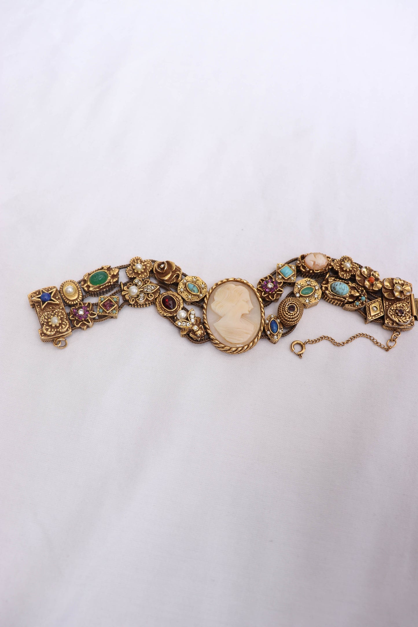 60's Goldette Slider Charm Bracelet