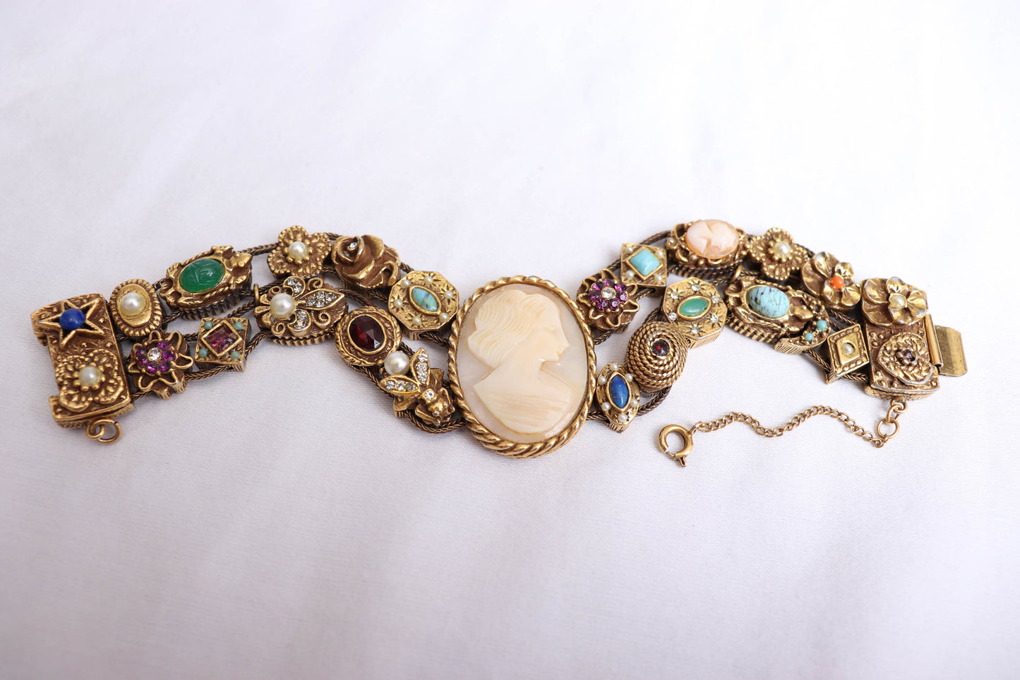 60's Goldette Slider Charm Bracelet