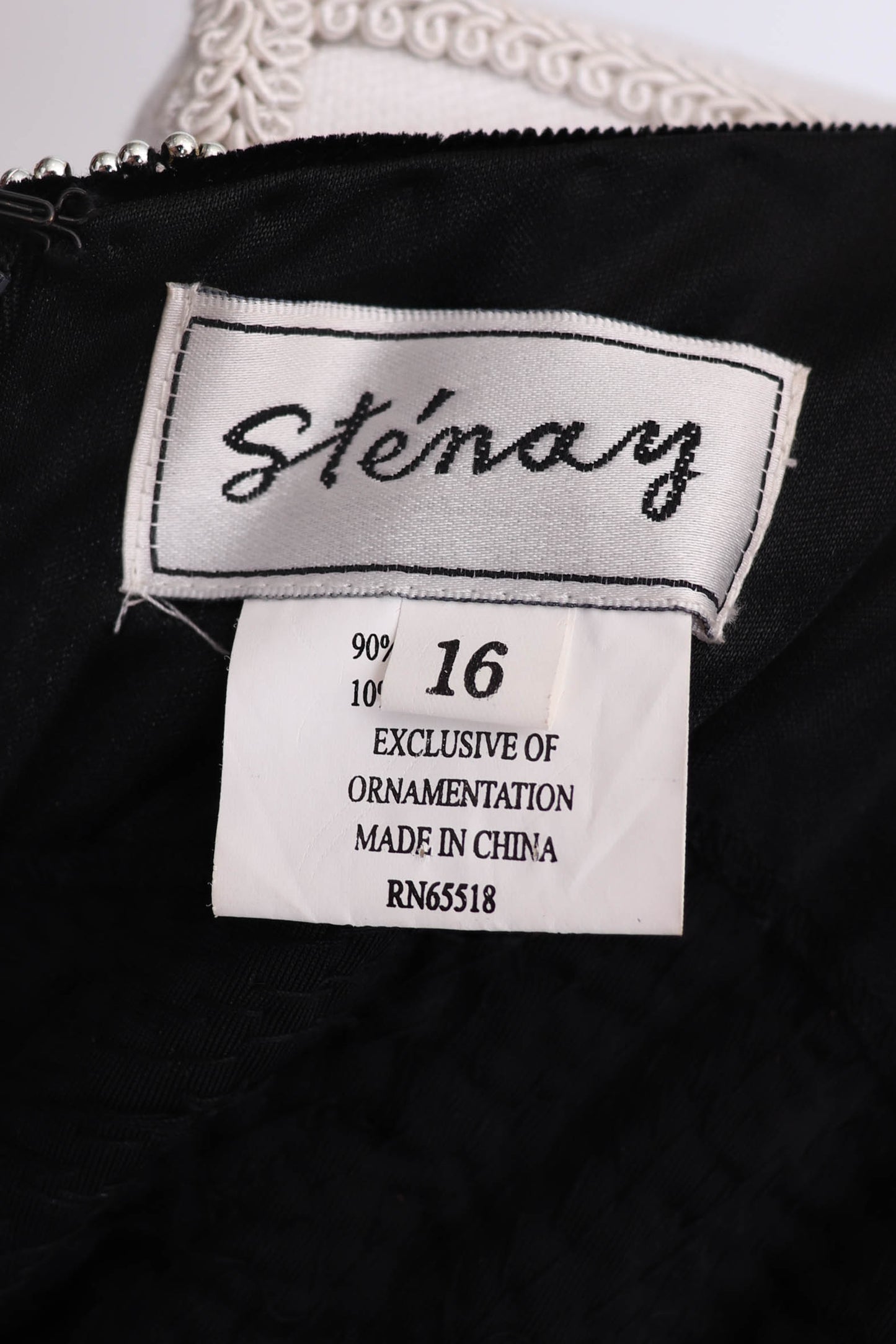 90's Black Velvet Silver Beaded Evening Dress L