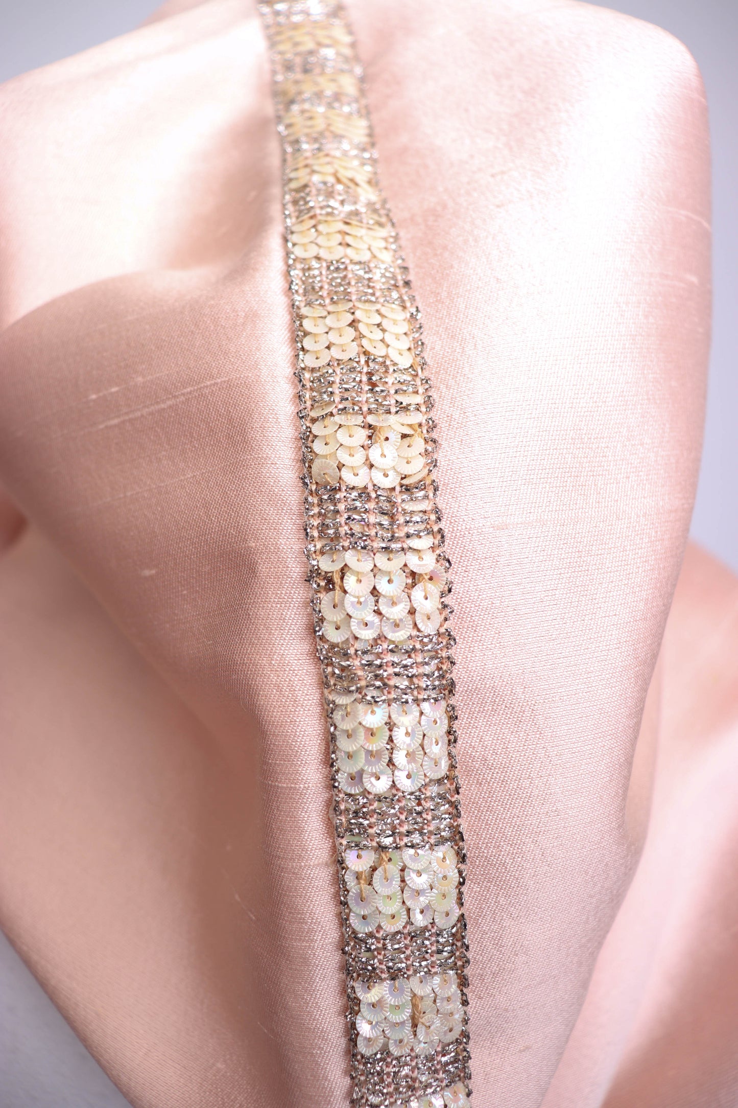 60's Pink Silk Beaded Shift Dress S