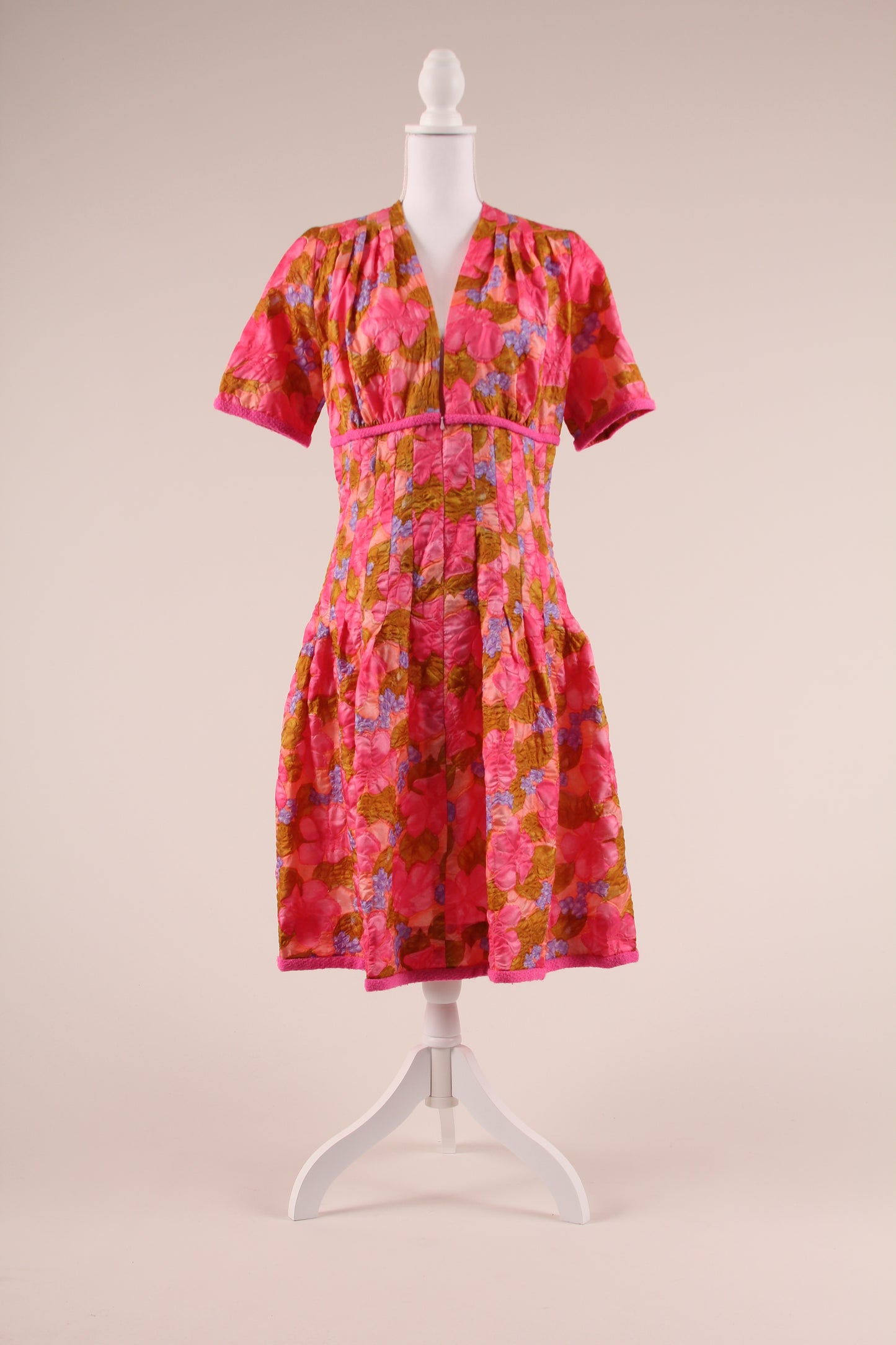 60's Floral Print Dress S/M