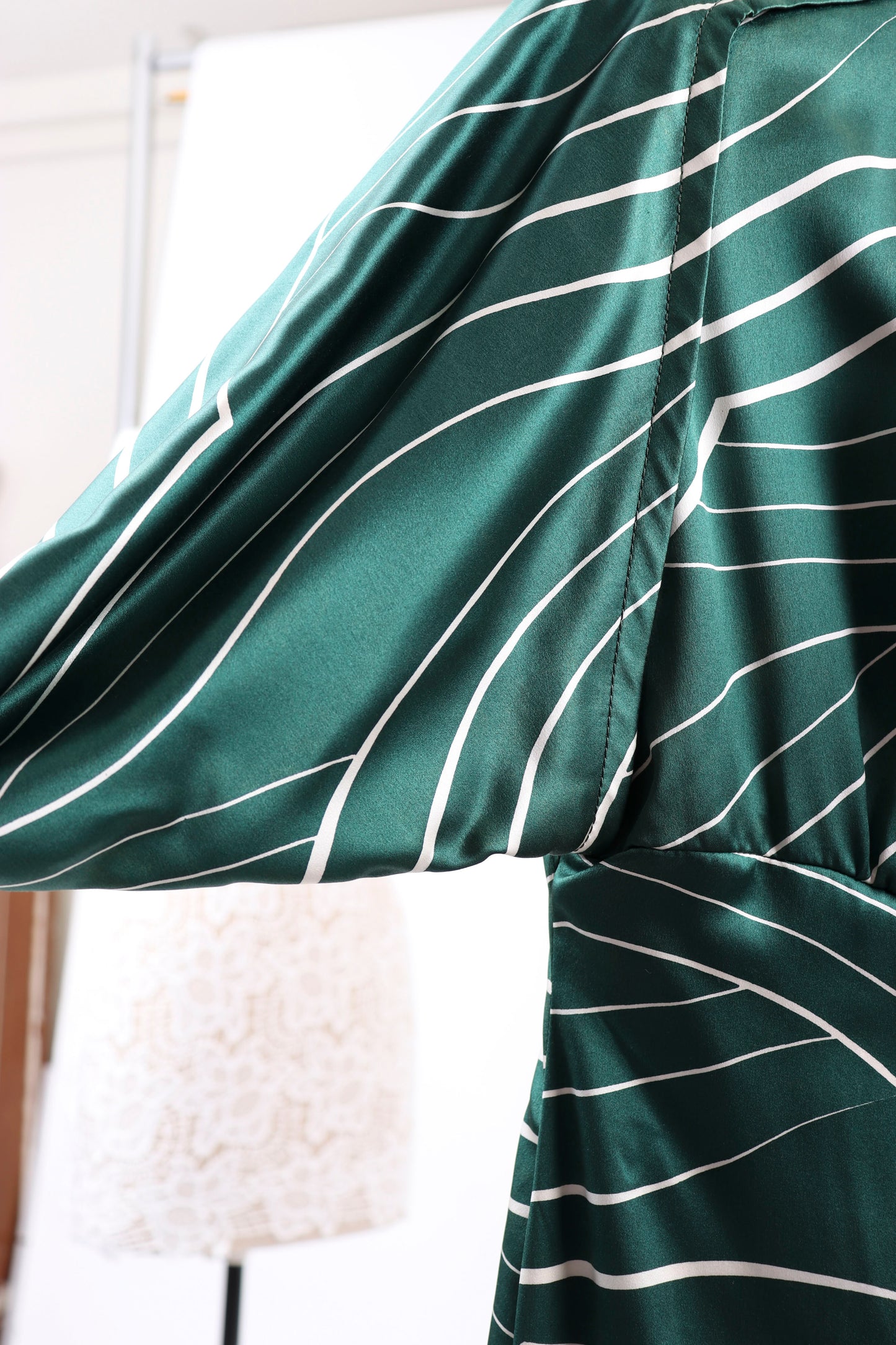 NY Galanos Green Evening Dress M/L