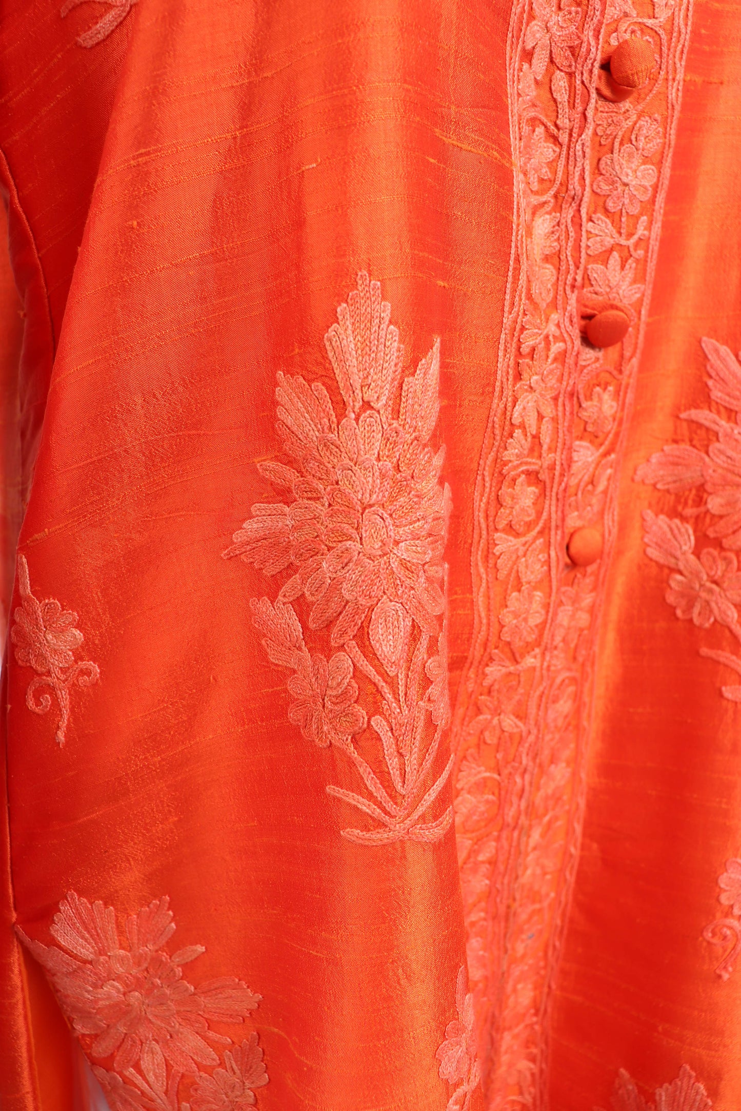 60's Orange Silk Jacket M/L