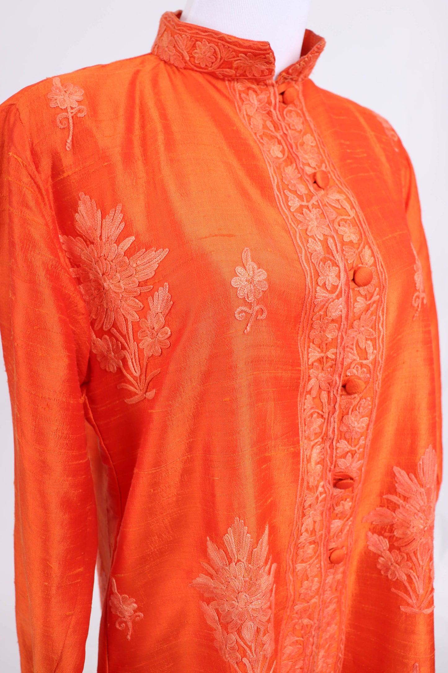 60's Orange Silk Jacket M/L