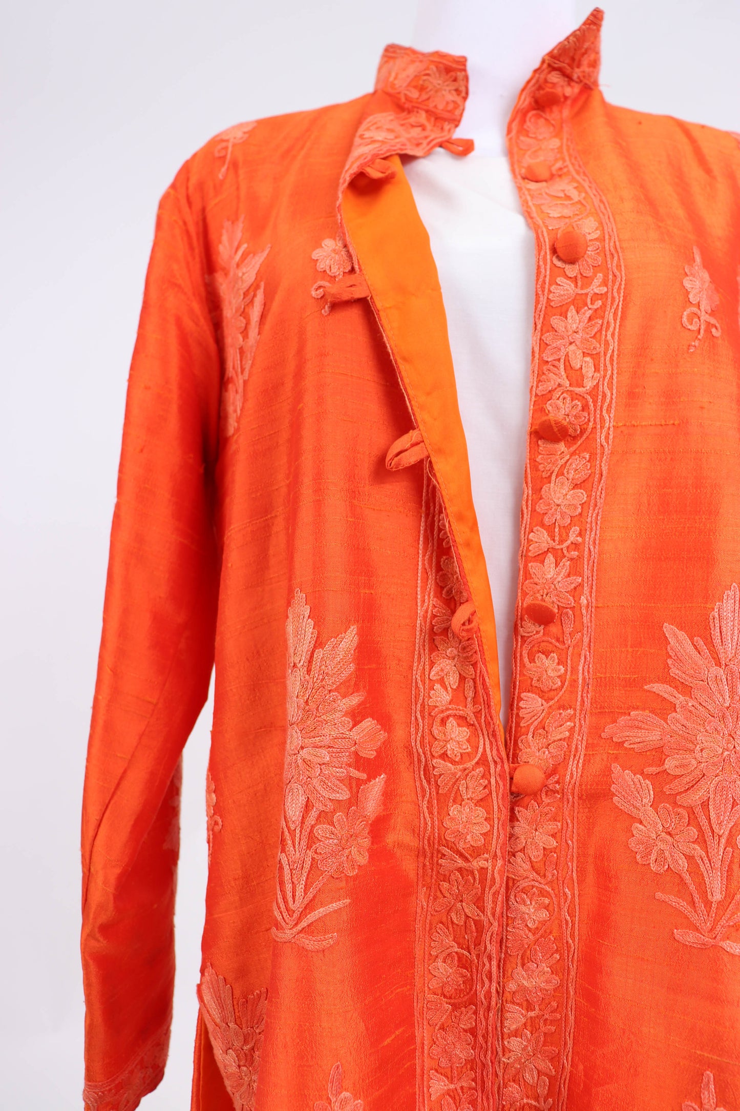 60's Orange Silk Jacket M/L