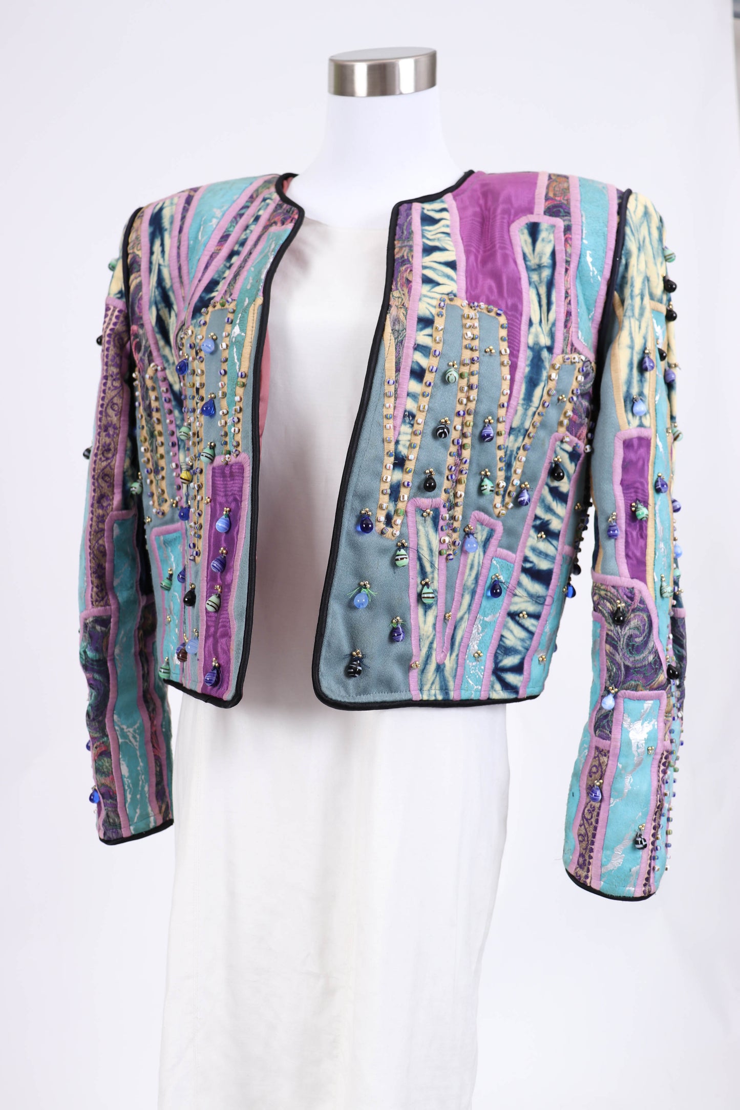 80's Patchwork Cropped Jacket S/M