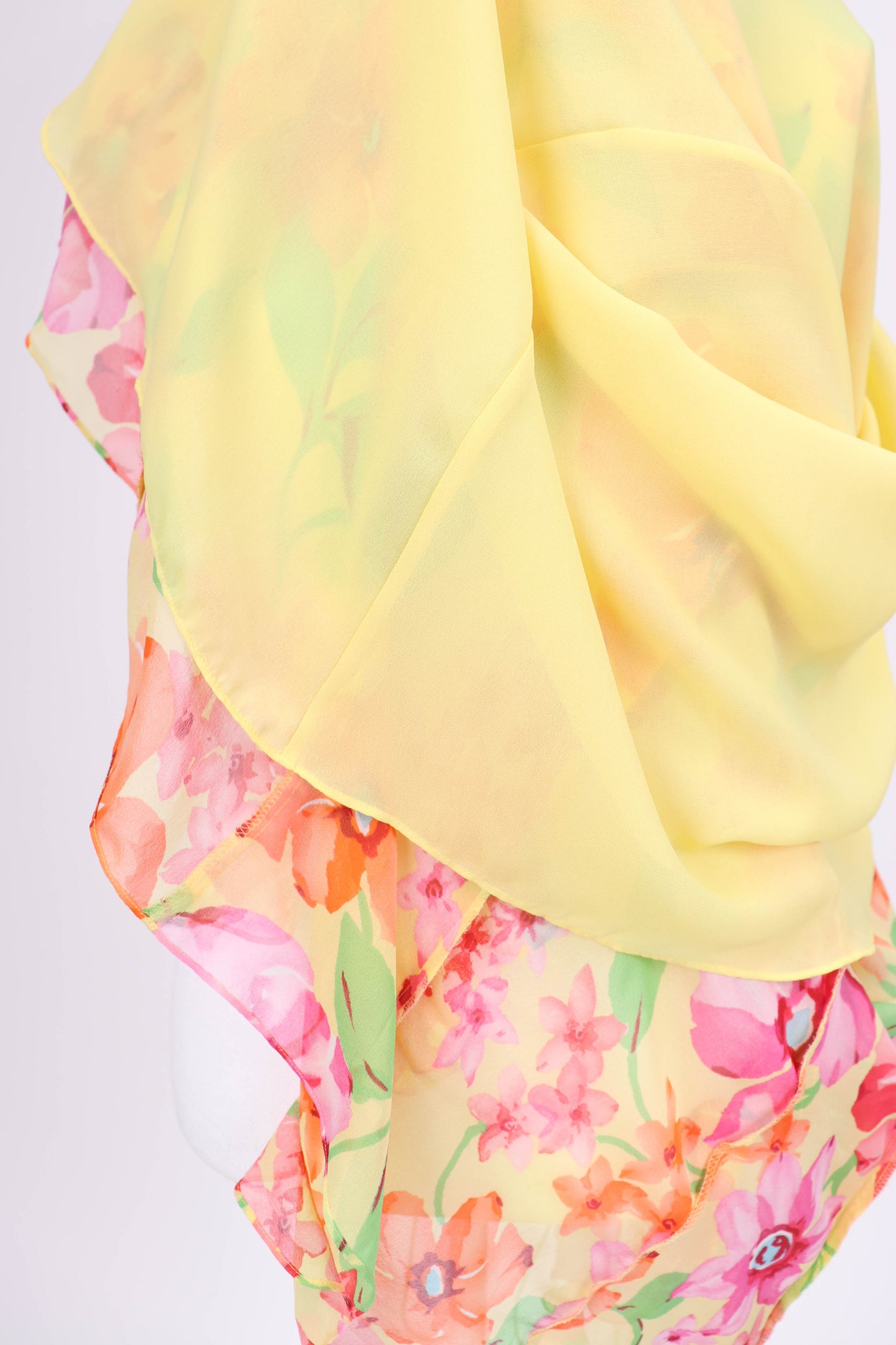 90's Silk Floral Dress M