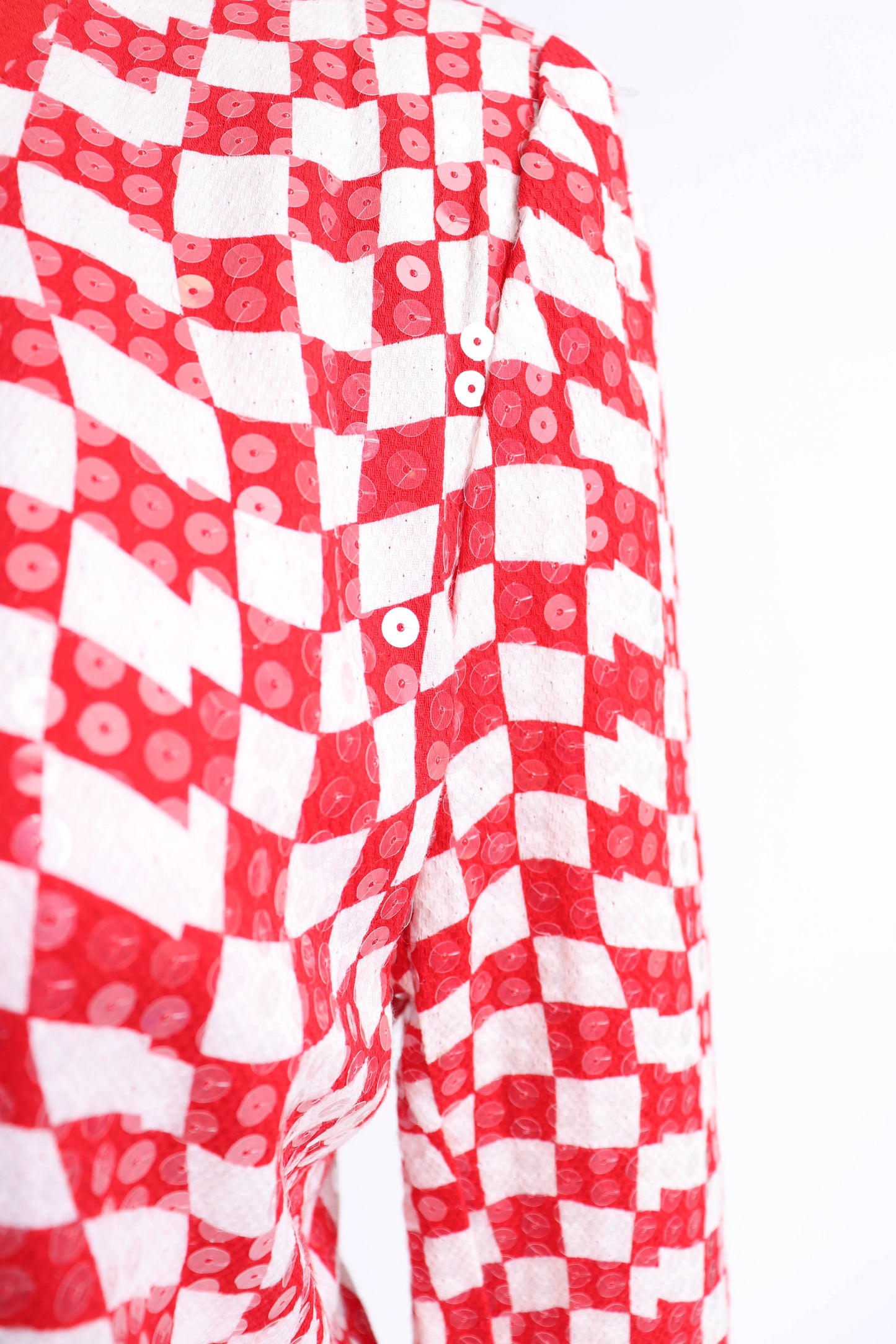 80's Red and White Cotton Blazer M/L