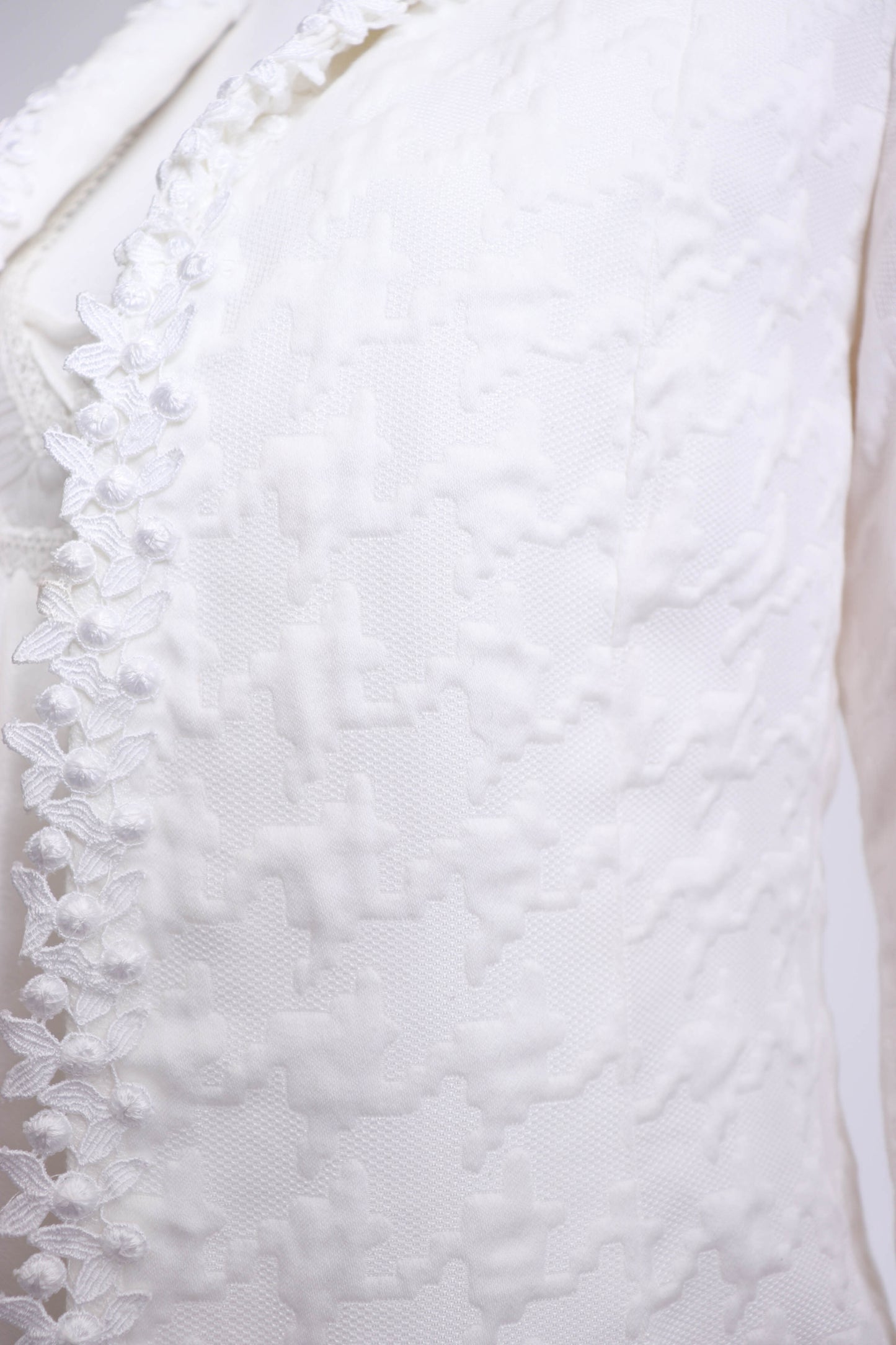 70's White Cotton Lace Jacket S