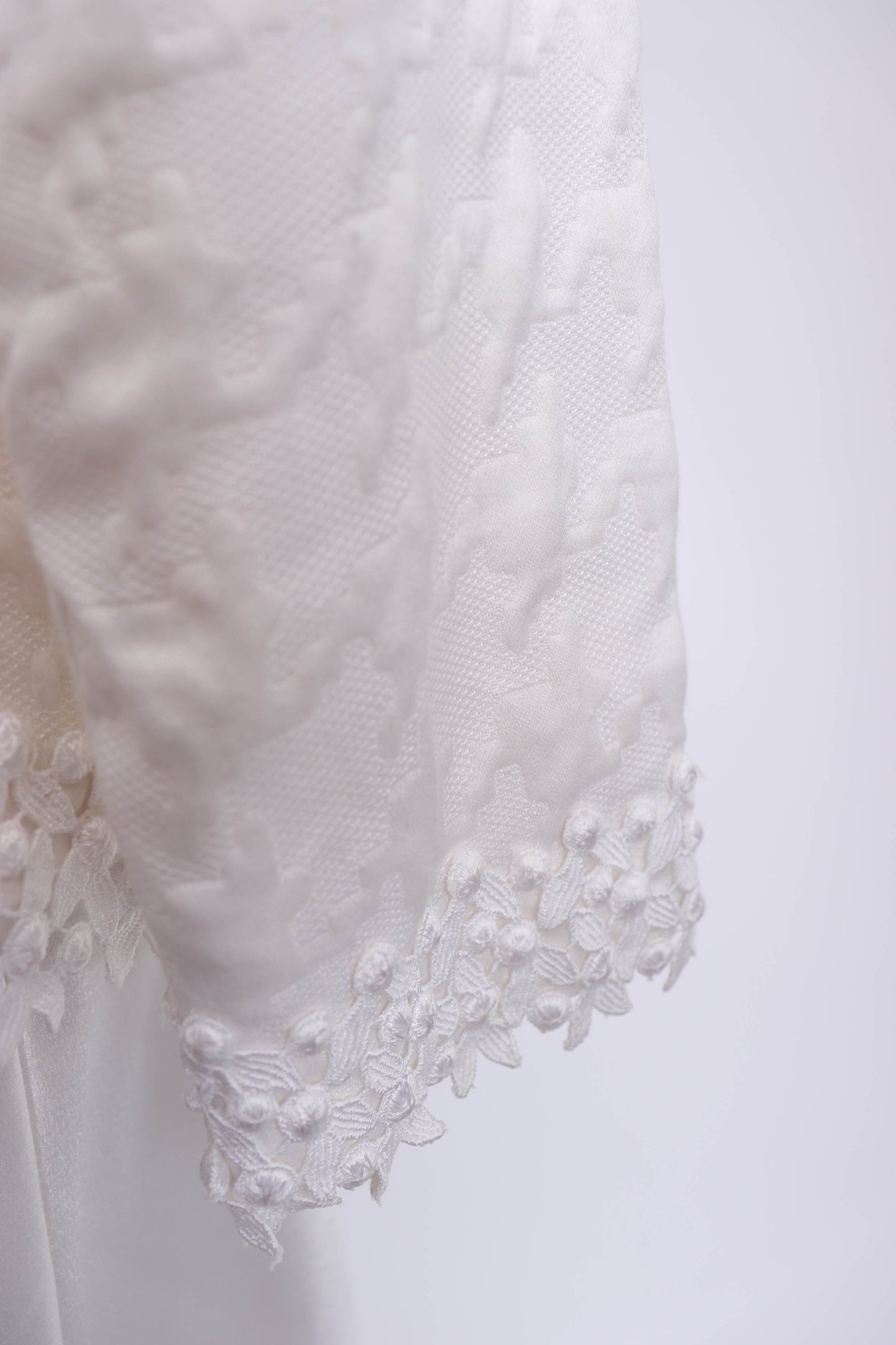 70's White Cotton Lace Jacket S