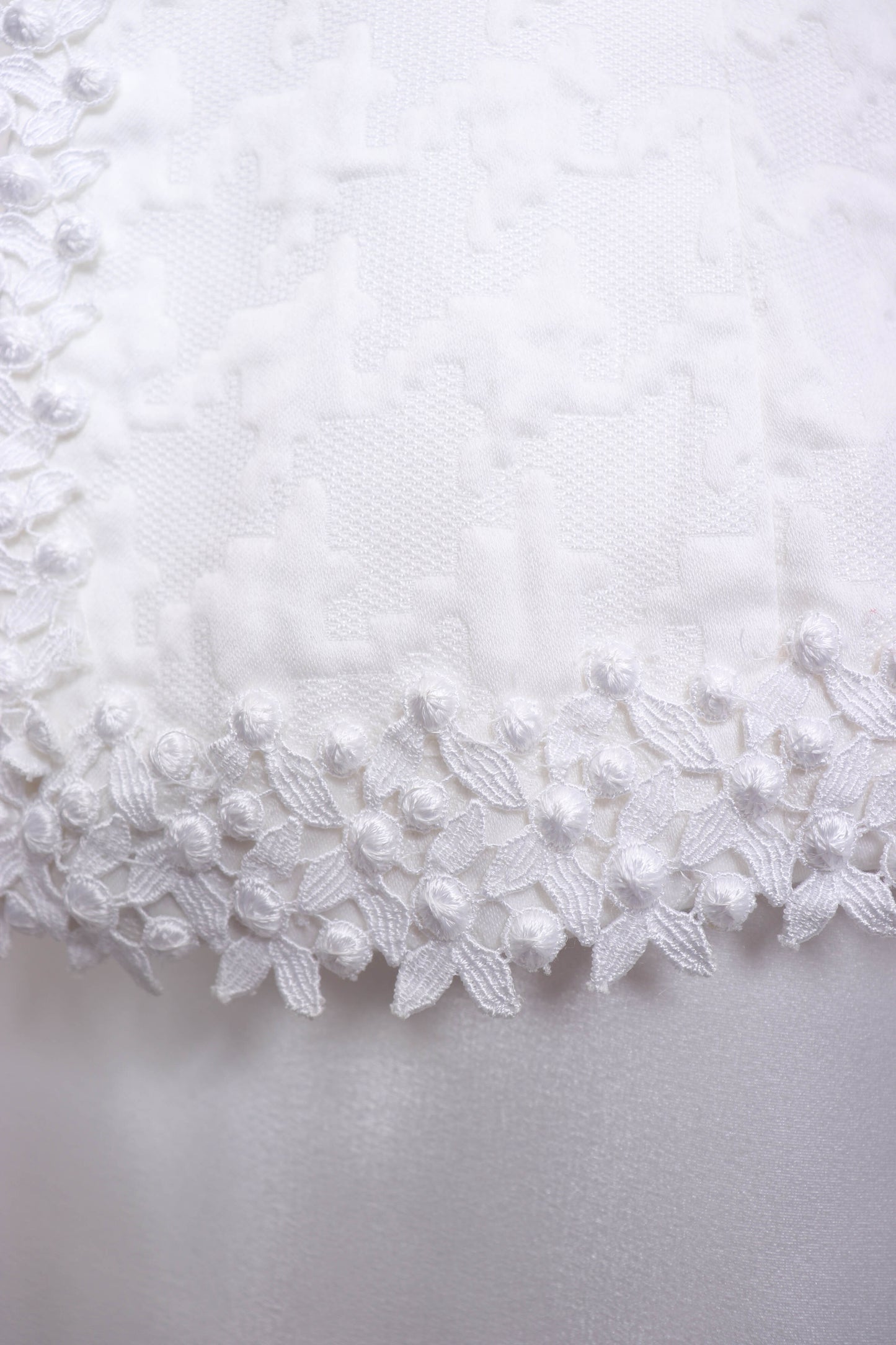 70's White Cotton Lace Jacket S