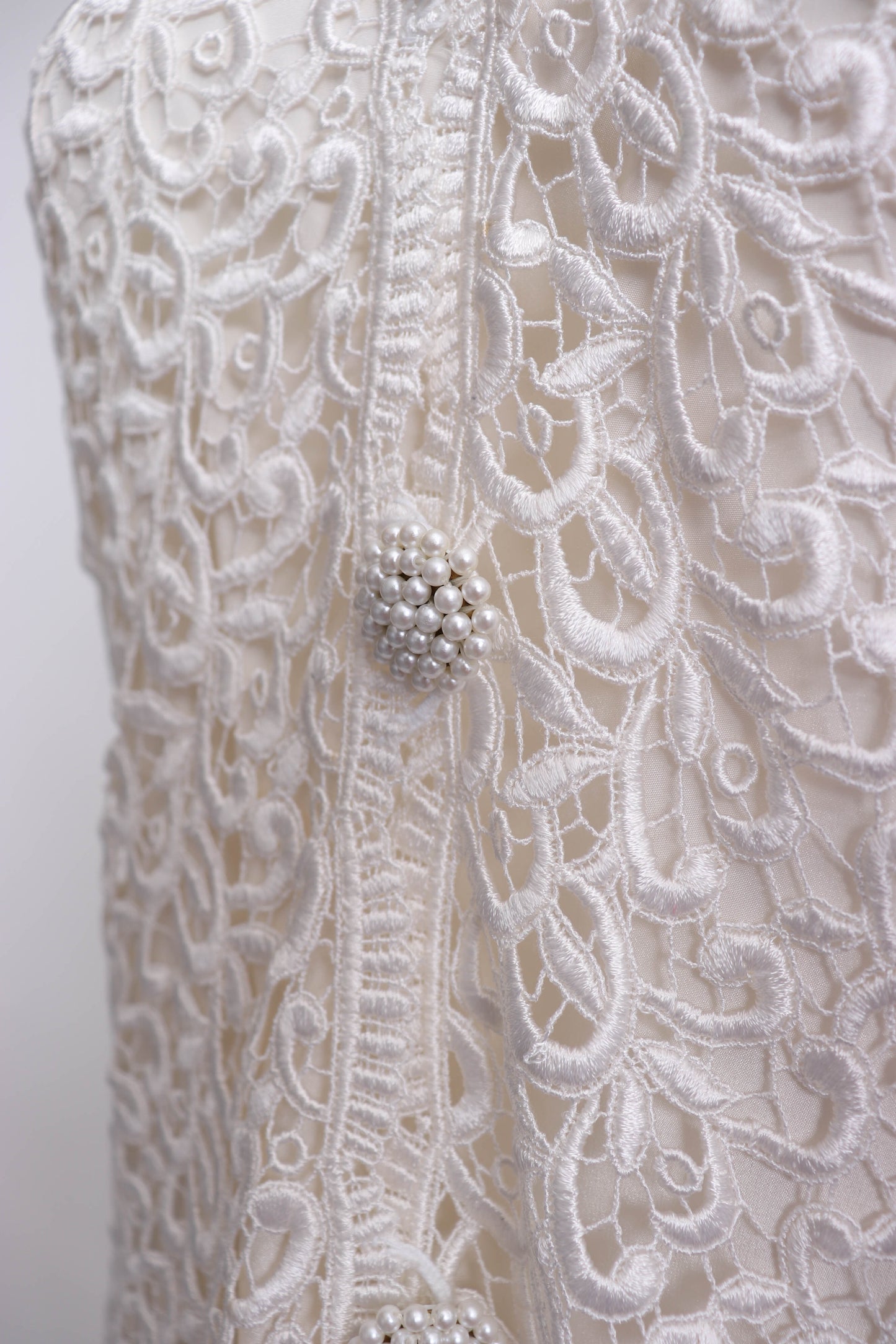 70's White Lace Vest M