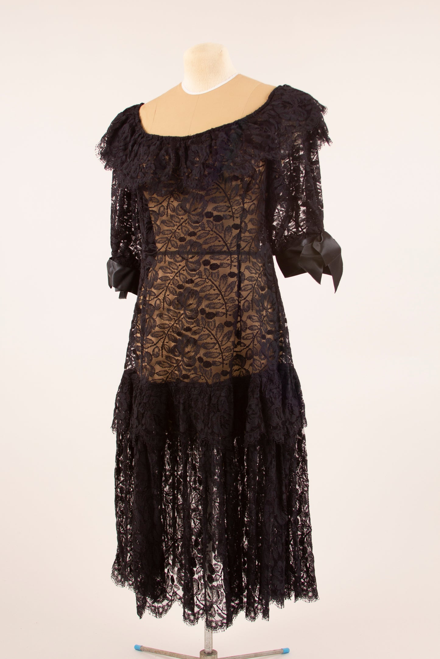 60’s Sheer Black Lace Dress L/XL