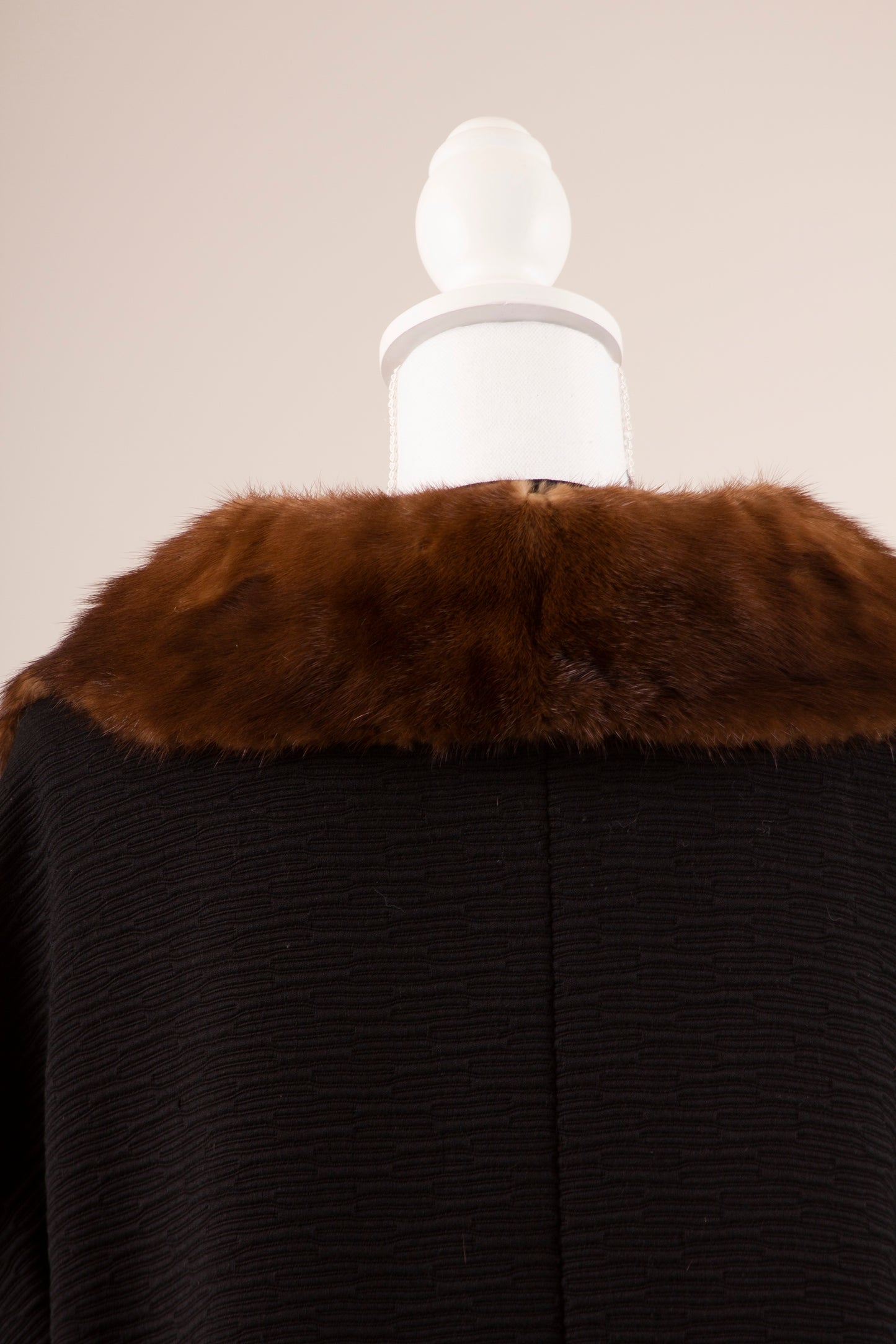 50's Maison De Couture Coat with Mink Collar M/L