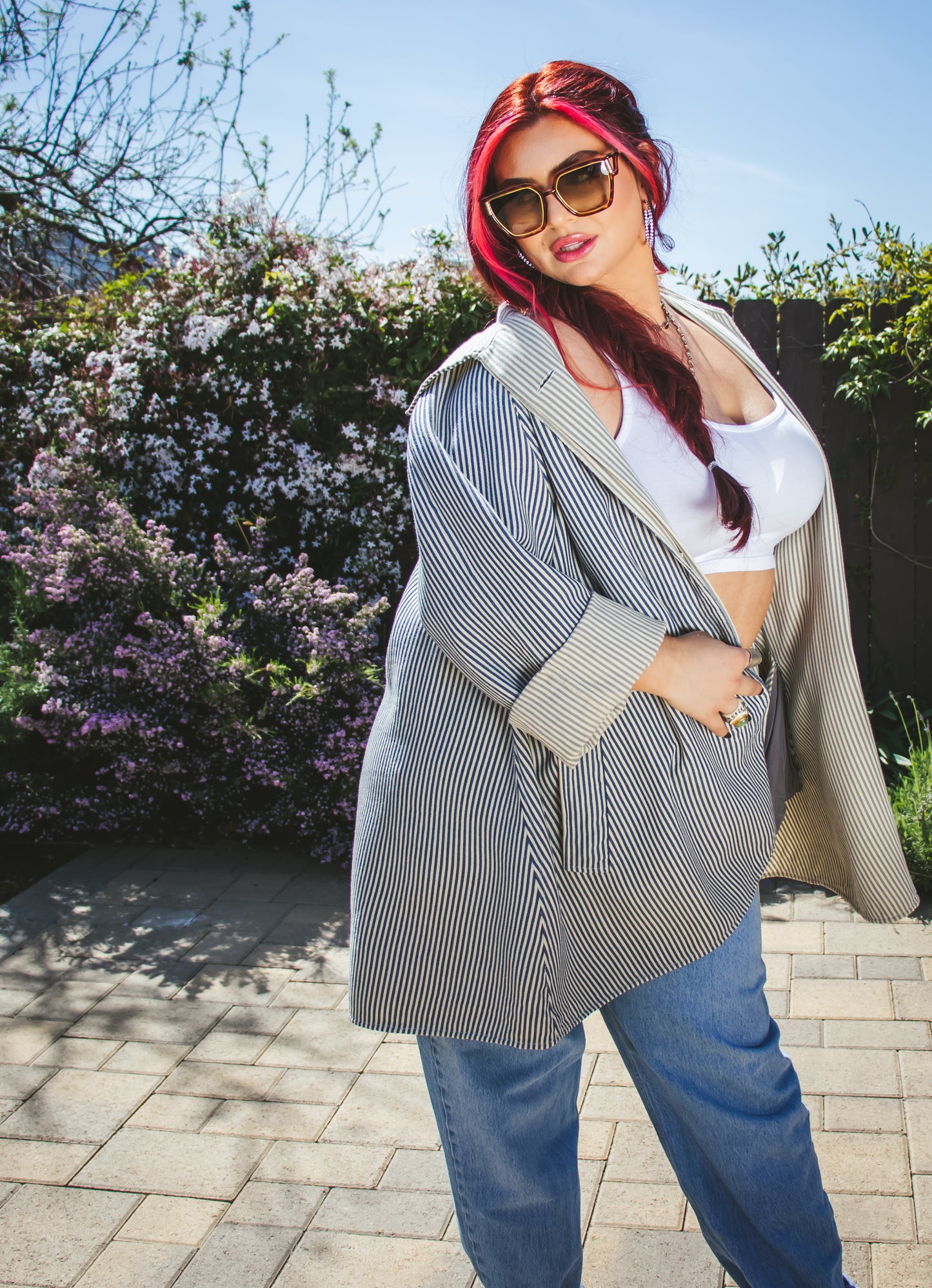 80's Oscar de la Renta Swing Coat Skirt Set M/L