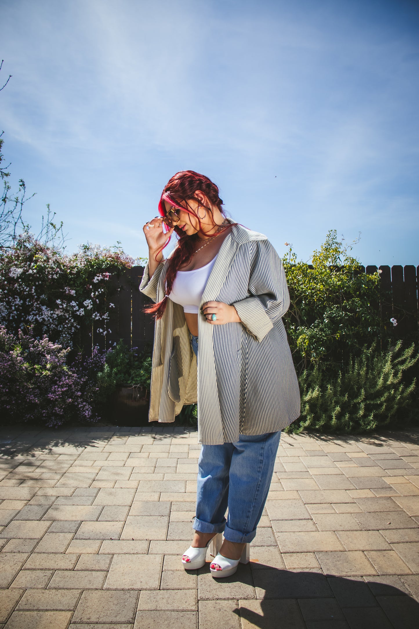 80's Oscar de la Renta Swing Coat Skirt Set M/L