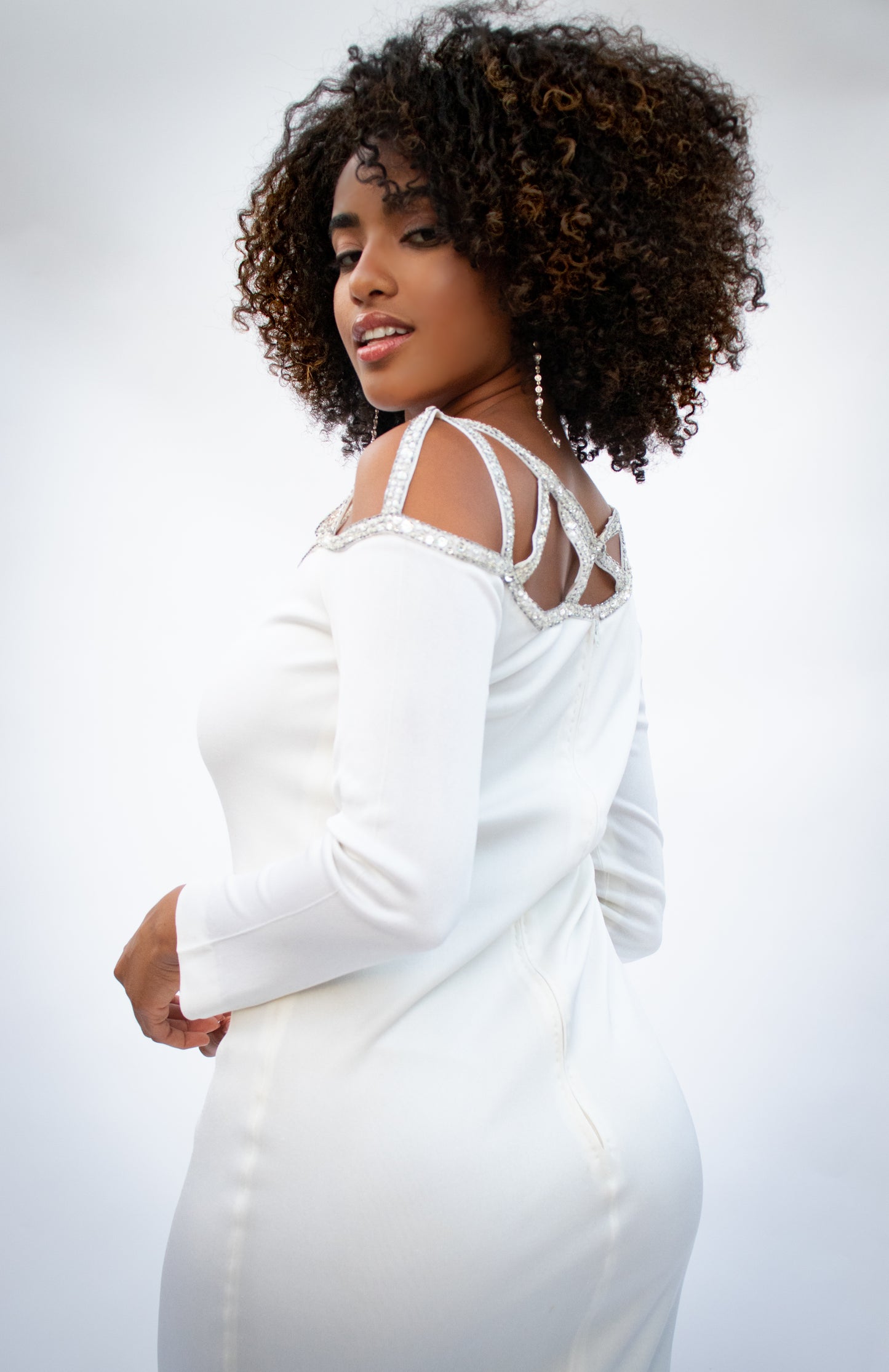 80's Bob Mackie White Dress S/M