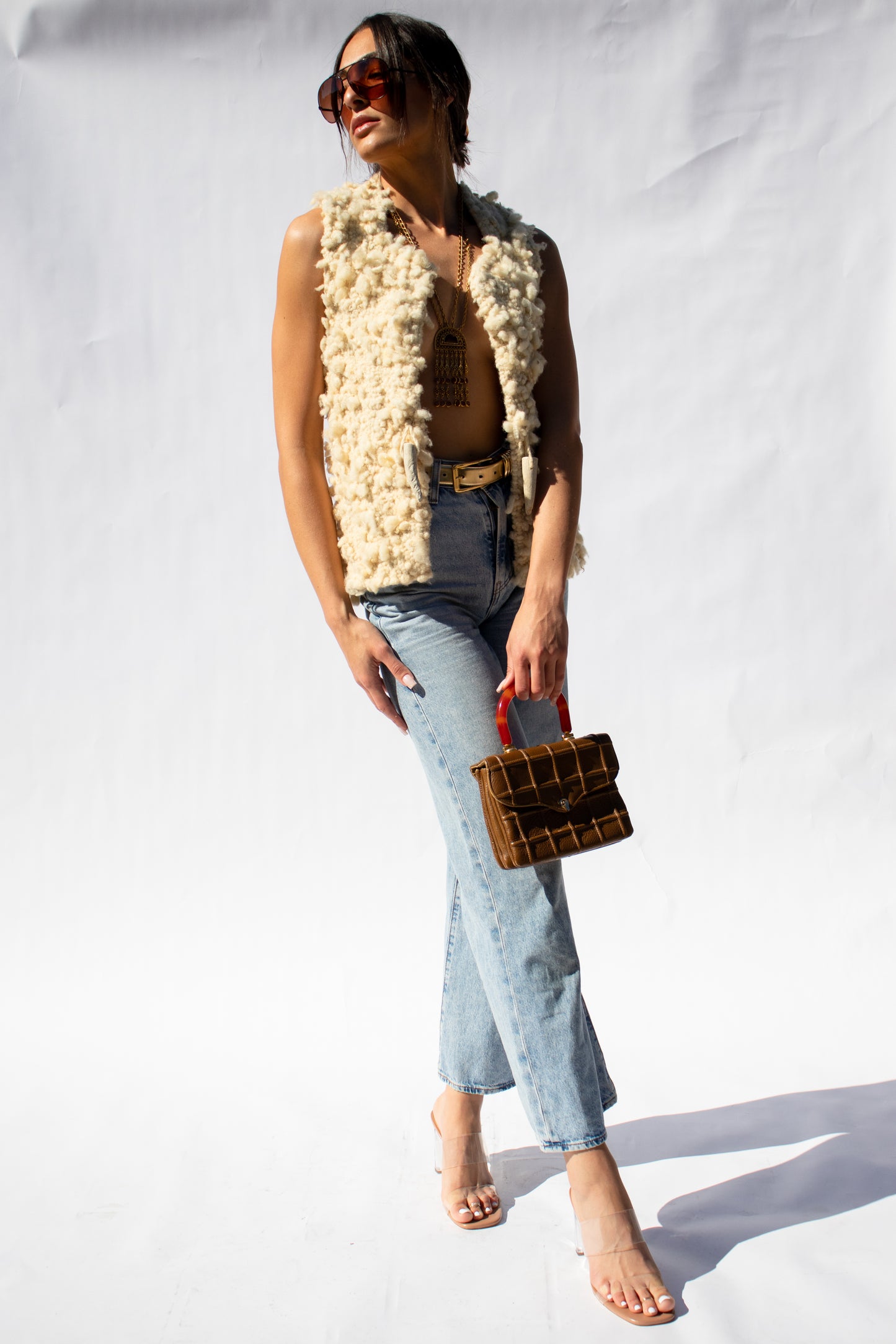 60's Chunky Knit Wool Vest XS/S