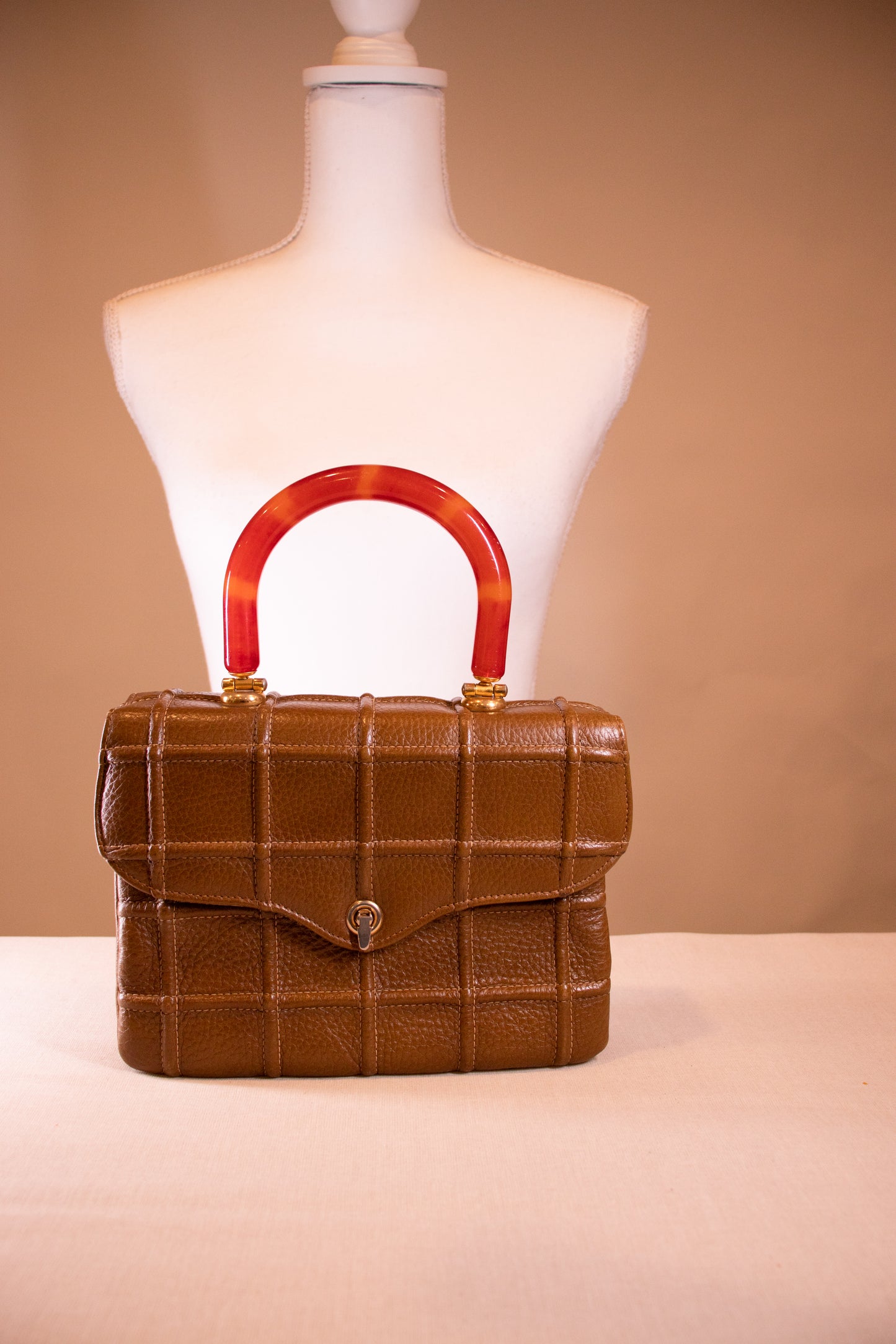 50's Leather and Bakelite Handbag