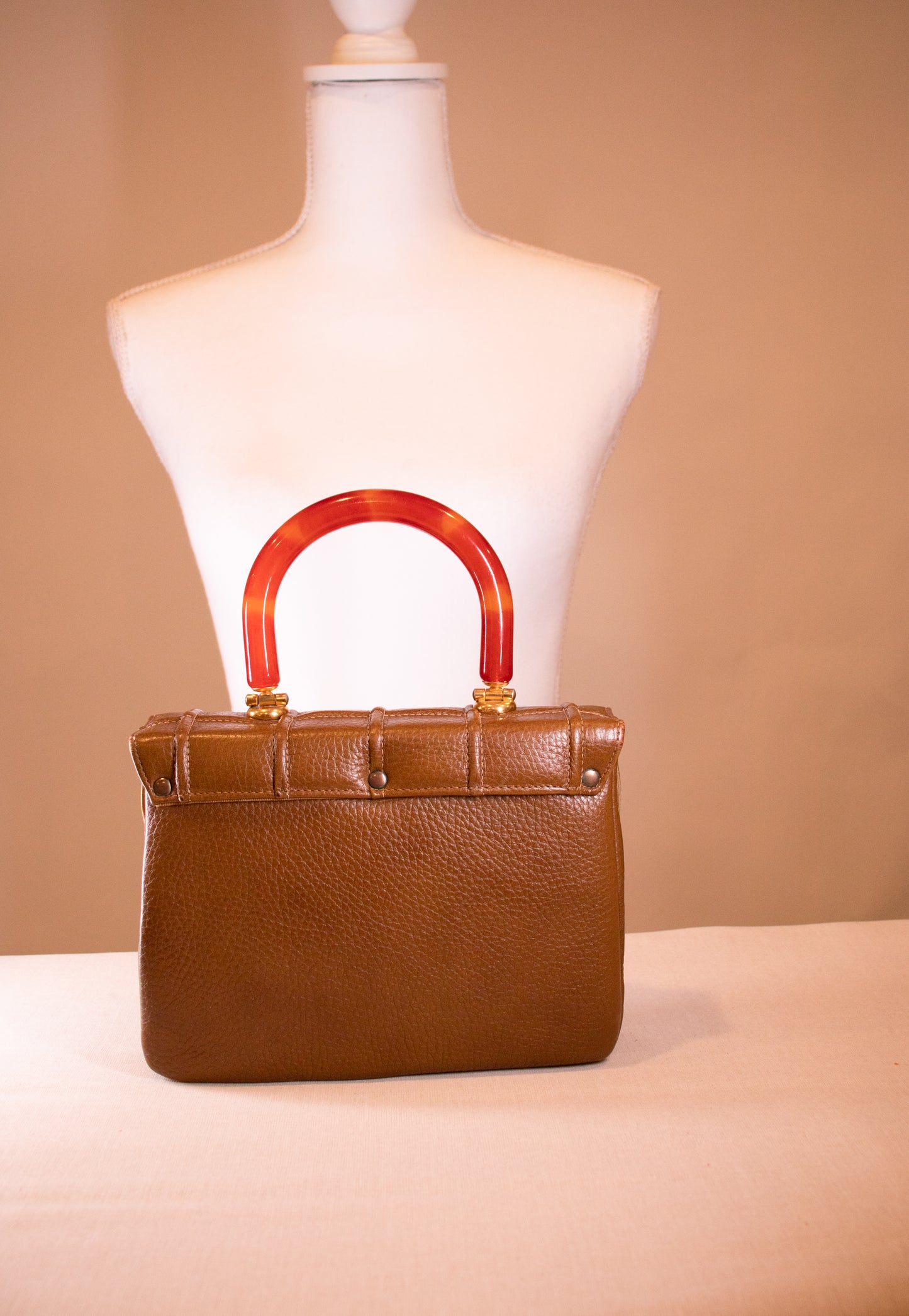 50's Leather and Bakelite Handbag