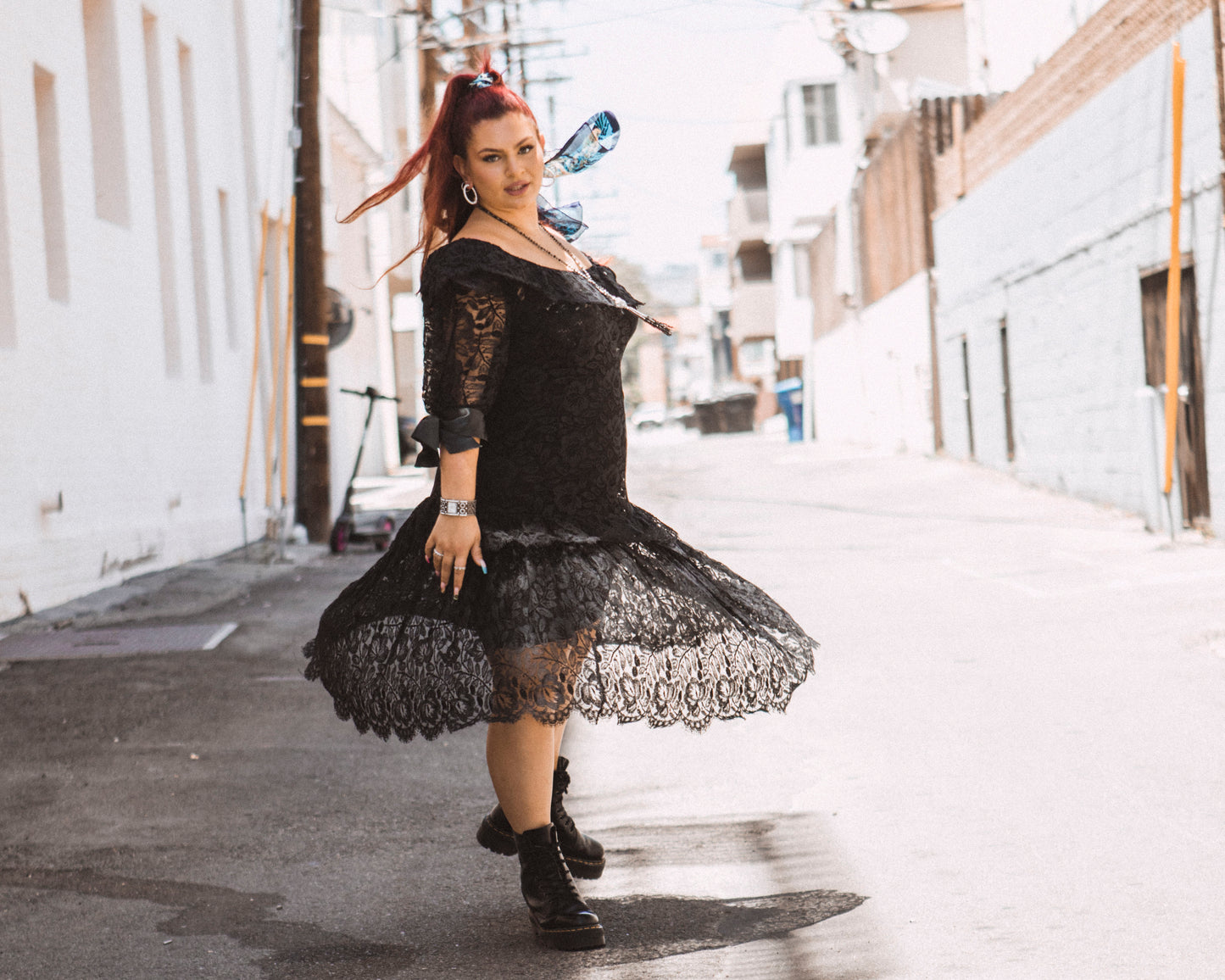 60’s Sheer Black Lace Dress L/XL