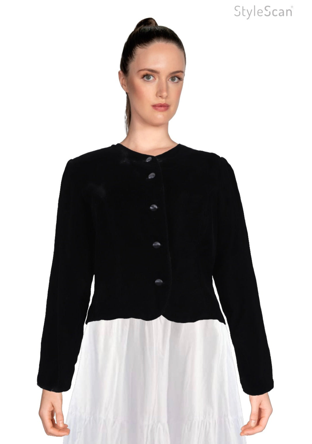 80's Black Velvet Jacket M