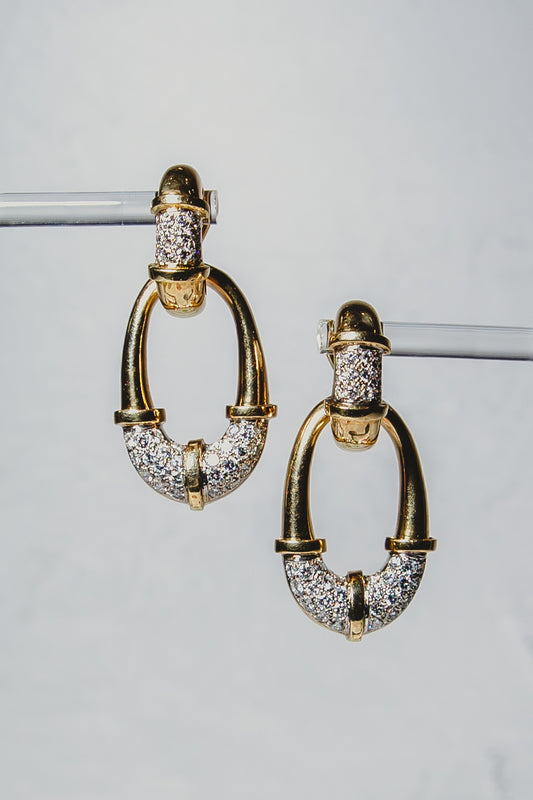 Gold & Diamond Door Knocker Earrings
