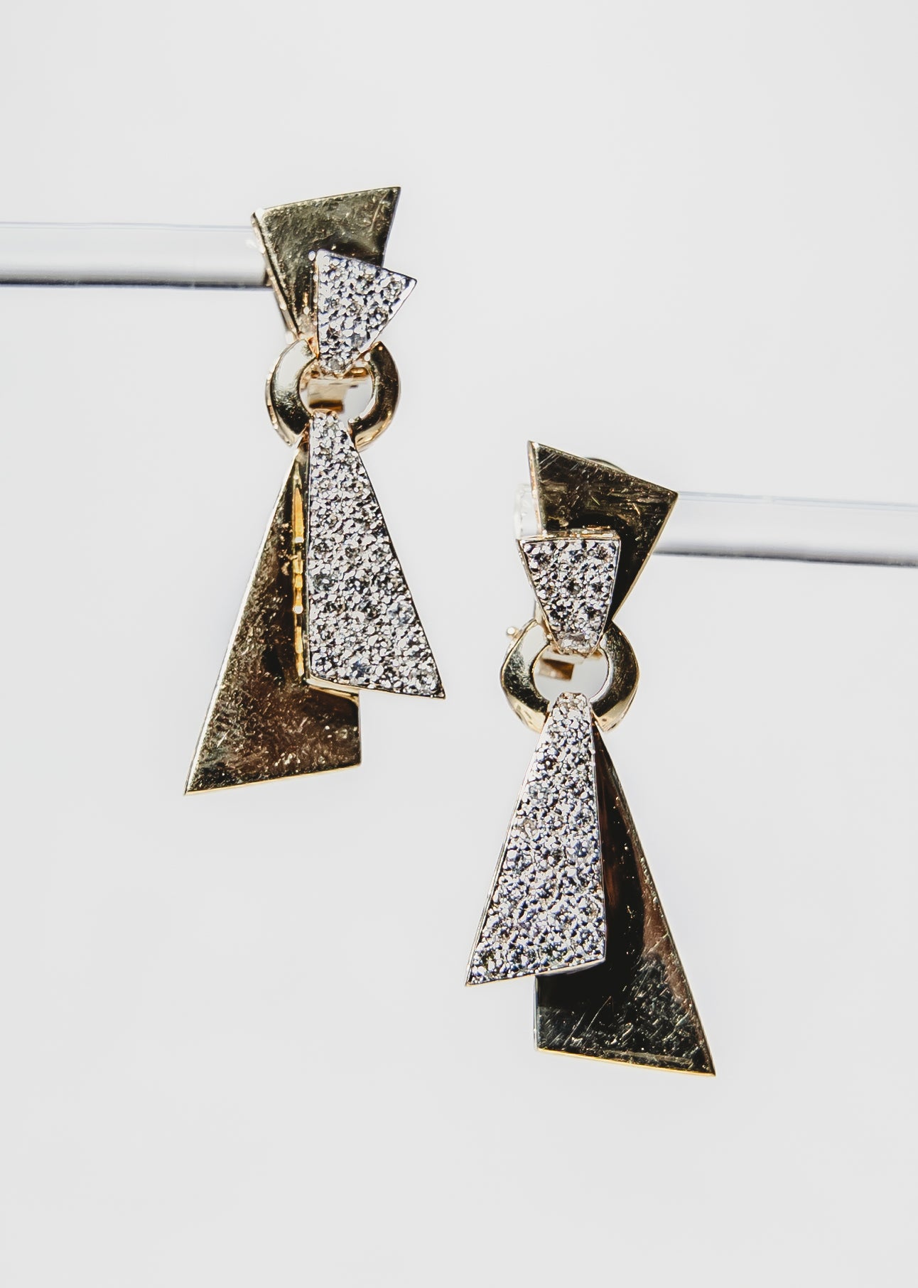 Gold & Diamond Tie Earrings