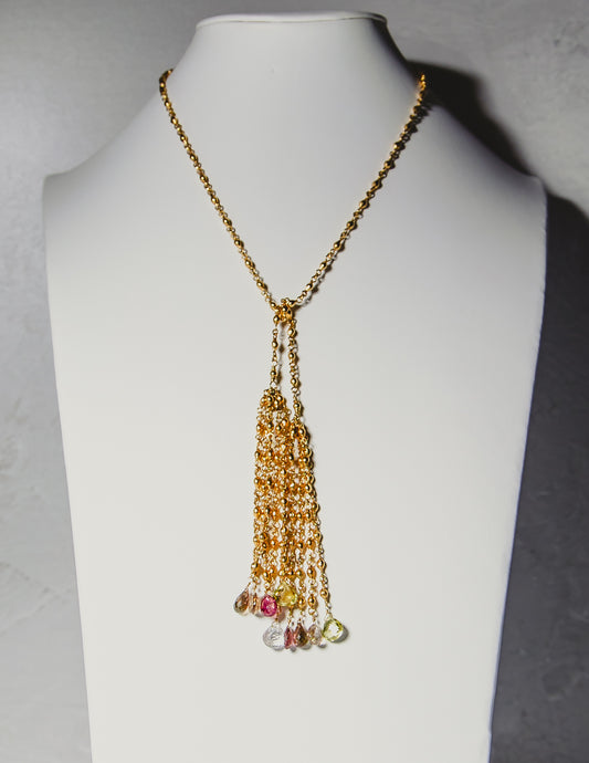 Gold & Tourmaline Wrap Necklace