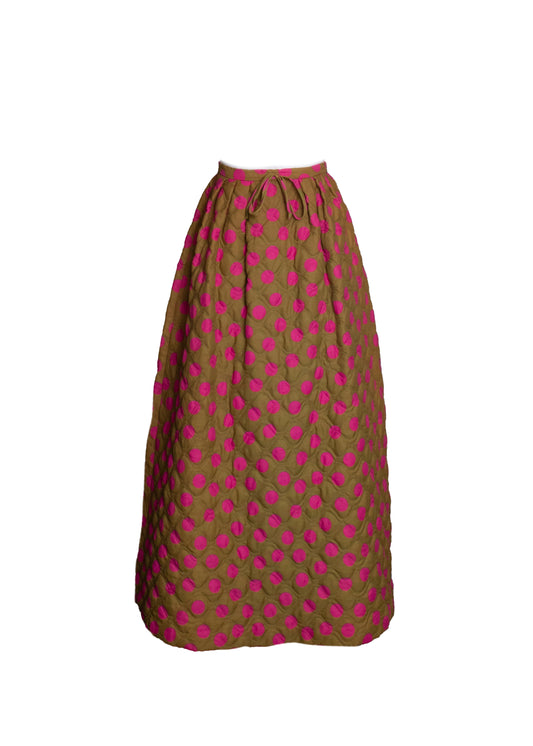 60s Quilted Maxi Skirt XS