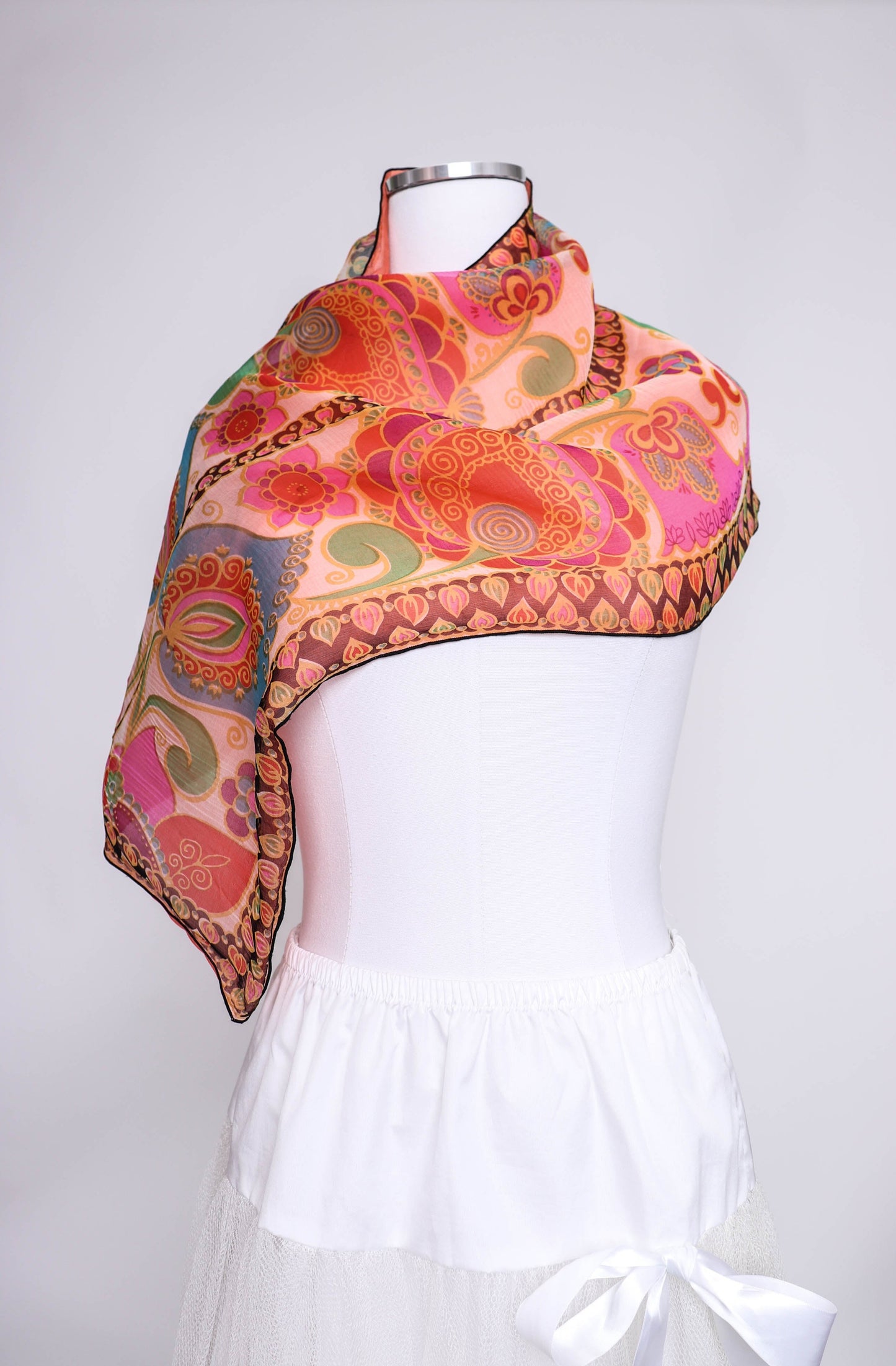 50's Paisley Silk Scarf