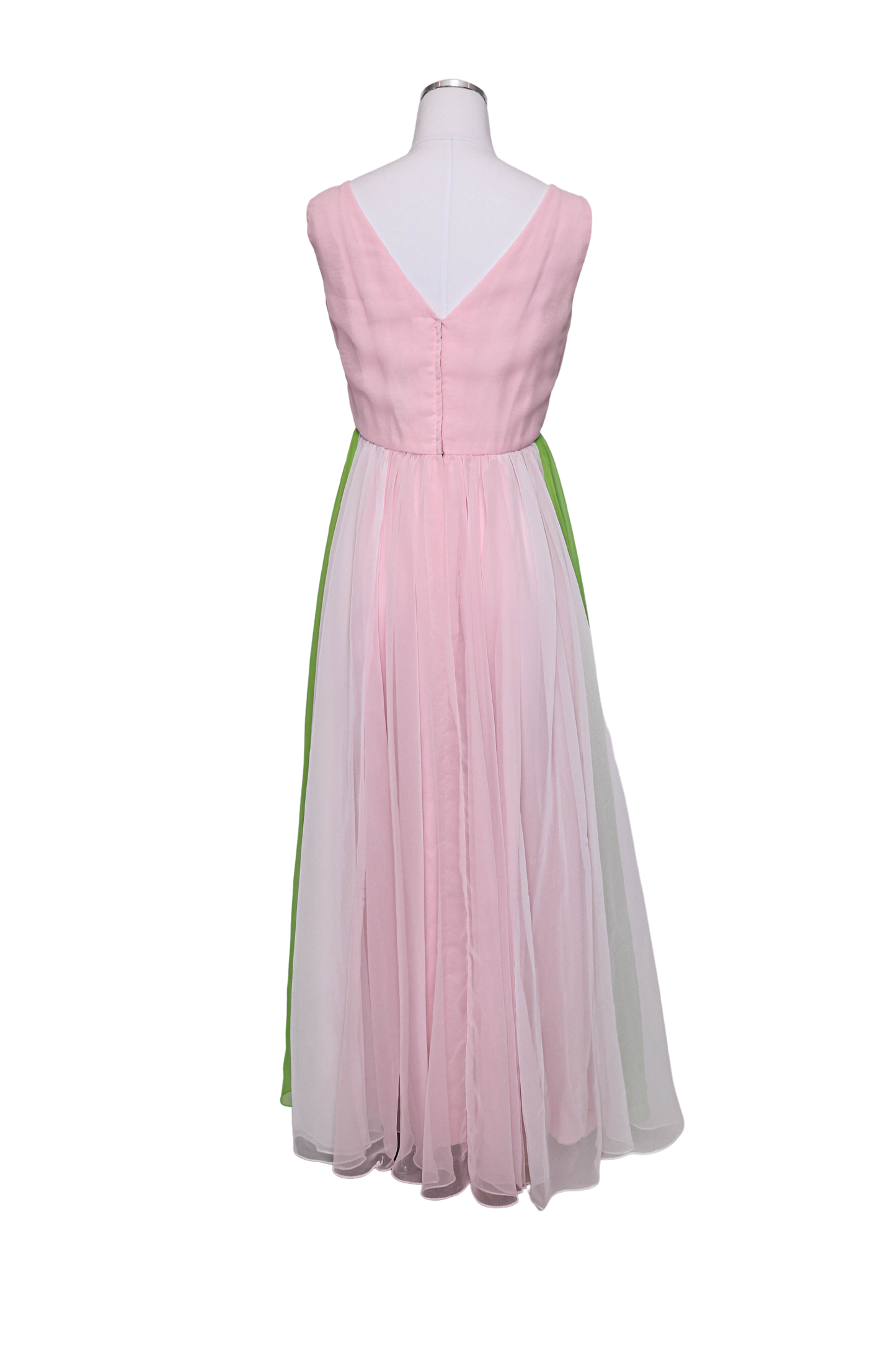 60's Pink Chiffon Dress M